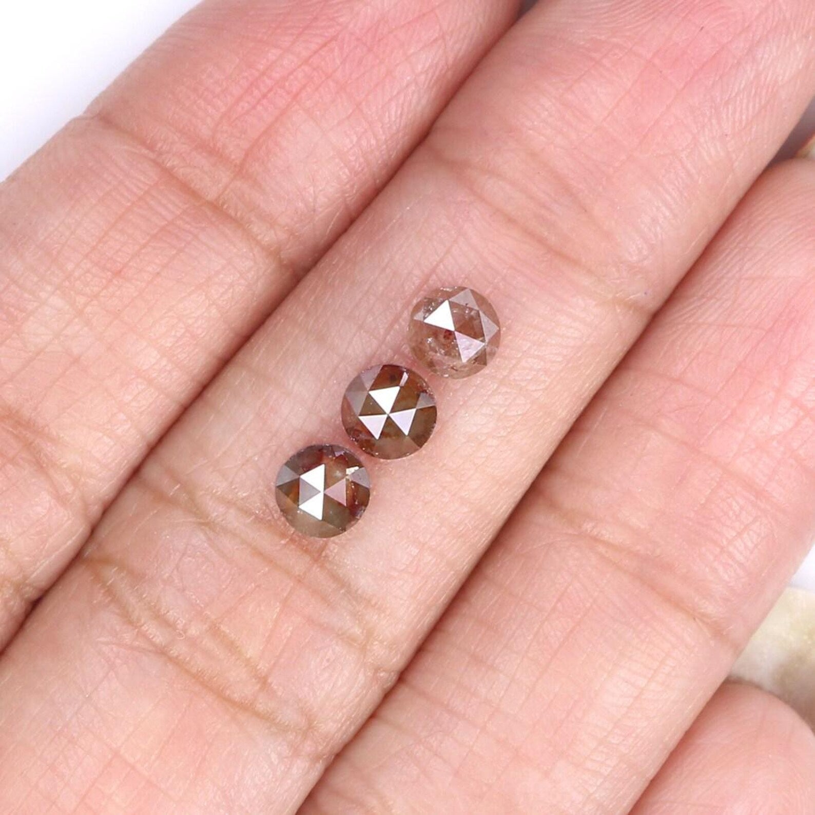 1.51 Ct Natural Loose Round Shape Diamond Brown Color Round Cut Diamond 4.35 MM Natural Diamond Brown Color Round Rose Cut Diamond NQ7438