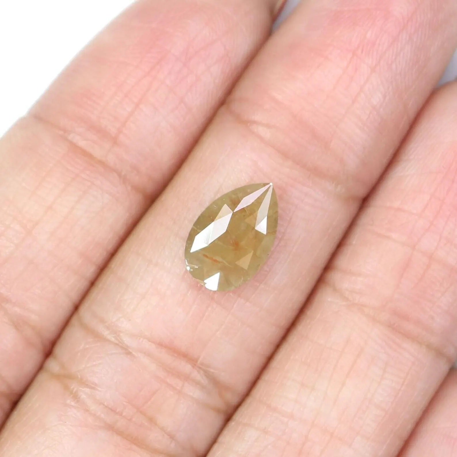 1.44 CT Natural Loose Pear Shape Diamond Brown Color Pear Diamond 10.00 MM Natural Loose Diamond Brown Color Pear Rose Cut Diamond NQ9135