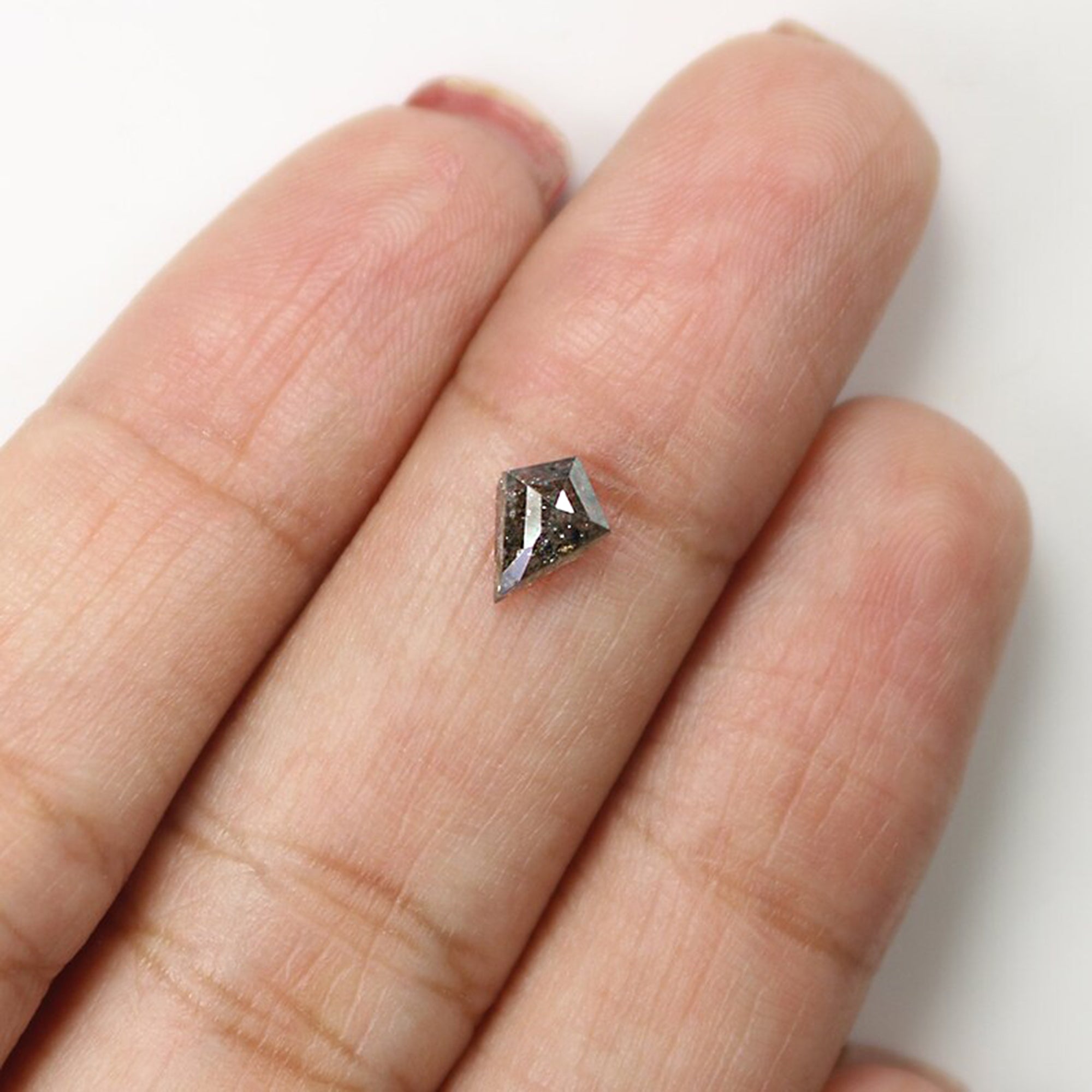 0.68 CT Natural Loose Kite Shape Diamond Salt And Pepper Kite Shape Diamond 6.85 MM Natural Black Grey Color Kite Rose Cut Diamond QL1342