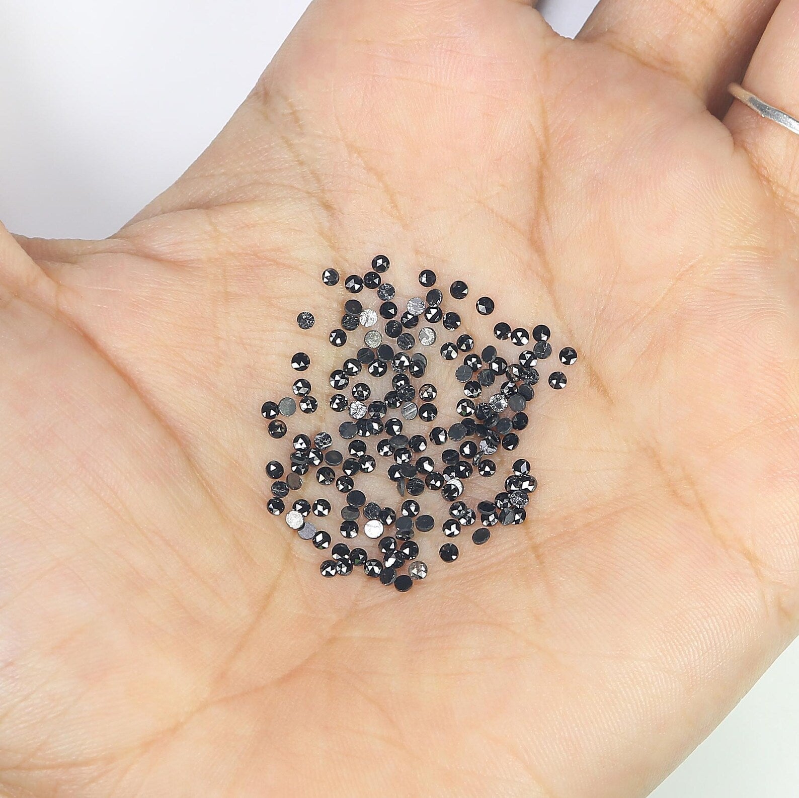 3.04 CT Natural Loose Round Shape Diamond Black Color Round Diamond 1.65 MM Natural Loose Diamond Black Color Round Rose Cut Diamond NQ1828