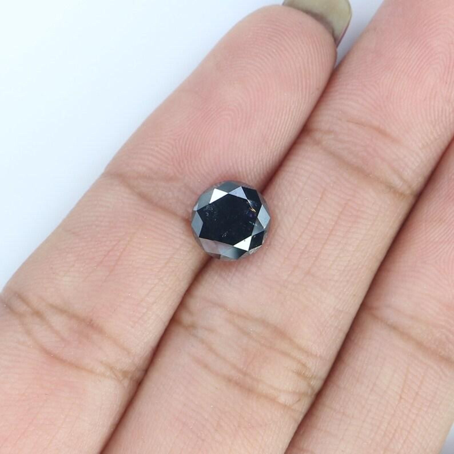 1.65 CT Natural Loose Round Shape Diamond Black Color Round Diamond 7.25 MM Natural Diamond Black Color Round Brilliant Cut Diamond NQ277
