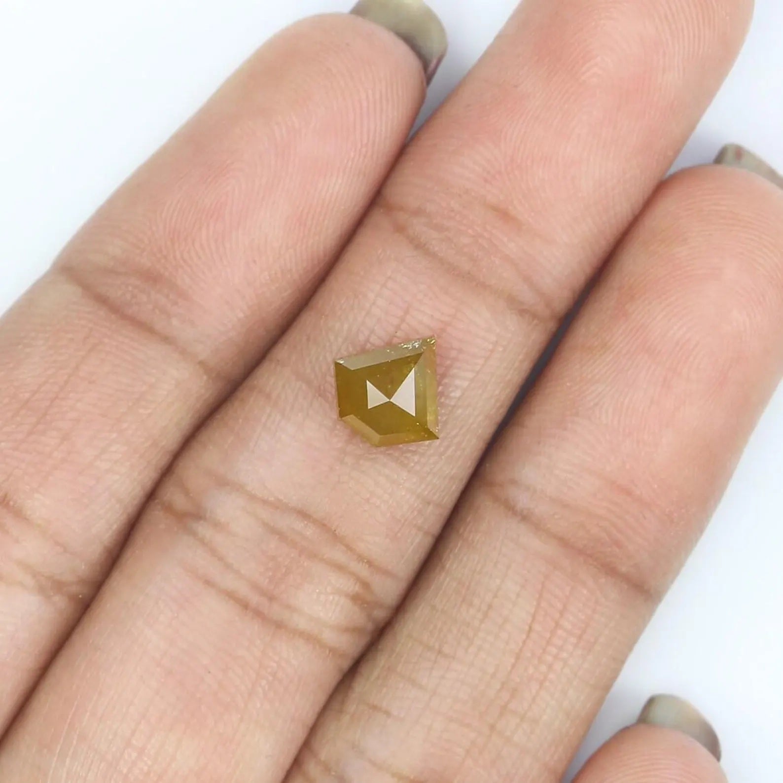 1.12 CT Natural Loose Shield Shape Diamond Yellow Color Shield Diamond 7.10 MM Natural Diamond Yellow Color Shield Rose Cut Diamond NQ569