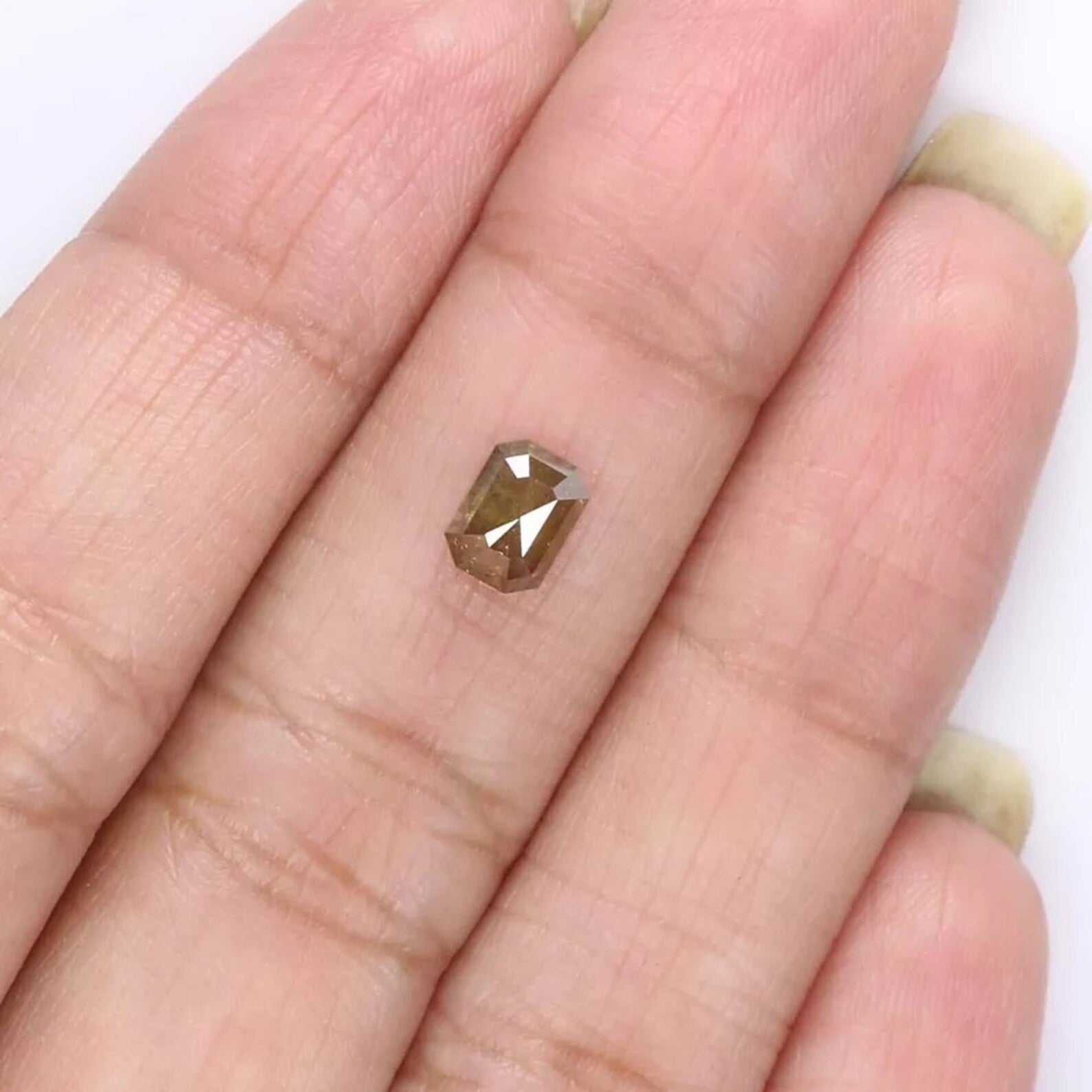 0.68 CT Natural Loose Emerald Shape Diamond Yellow Color Emerald Cut Diamond 5.75 MM Natural Loose Diamond Emerald Rose Cut Diamond NQ996