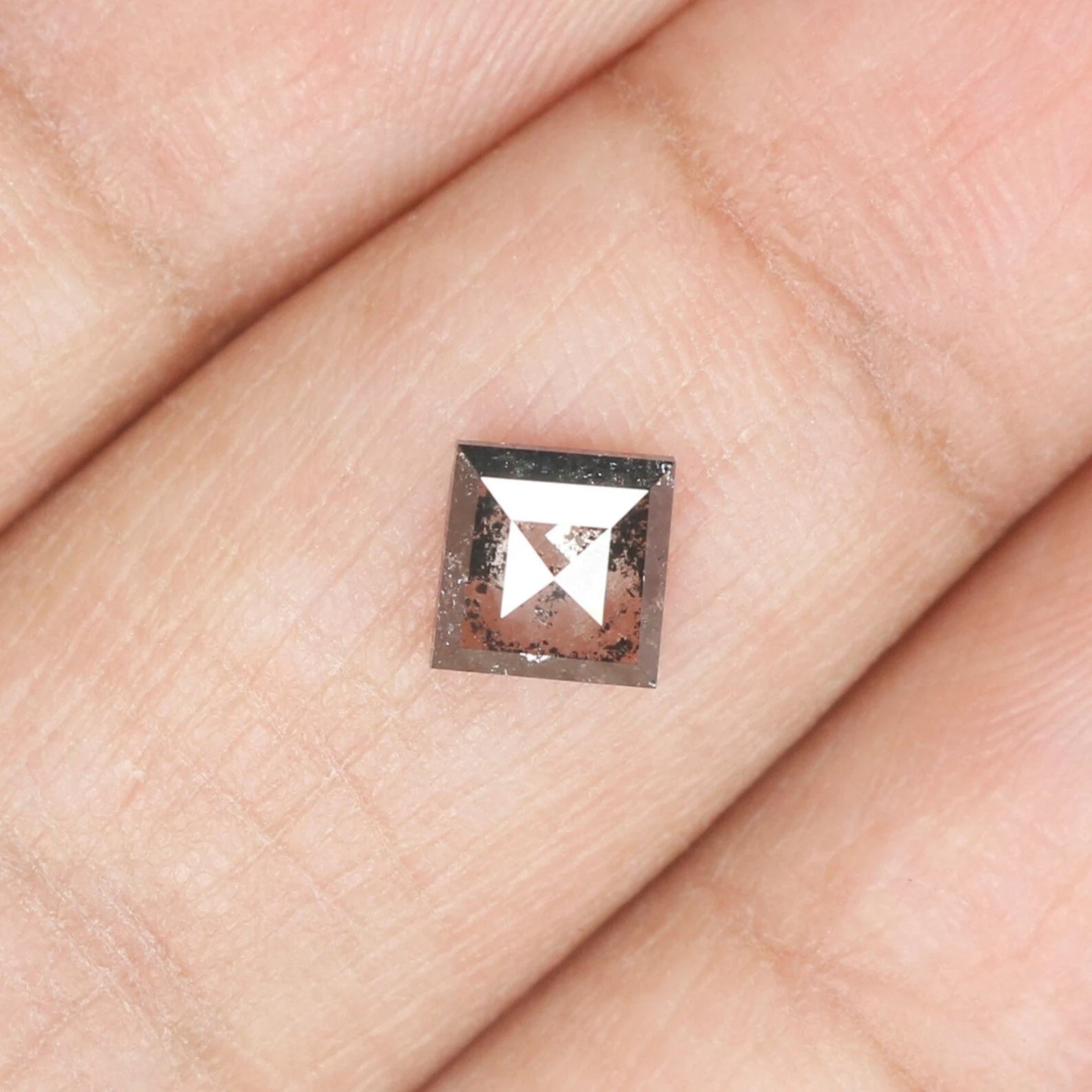 0.70 CT Natural Loose Kite Shape Diamond Salt And Pepper Kite Diamond 7.10 MM Natural Loose Black Grey Color Kite Rose Cut Diamond QN930