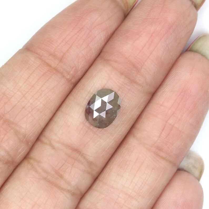 1.48 CT Natural Loose Oval Shape Diamond Brown Color Oval Cut Diamond 8.30 MM Natural Loose Diamond Brown Color Oval Rose Cut Diamond NQ8951