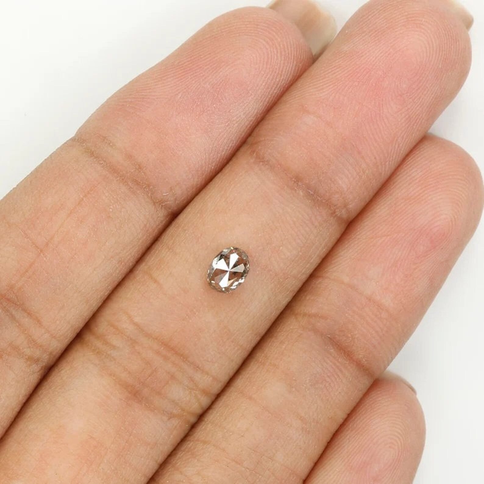 0.35 CT Natural Loose Oval Shape Diamond Salt and Pepper Oval Shape Diamond 4.85 MM Natural Black Grey Color Oval Rose Cut Diamond NQ1200