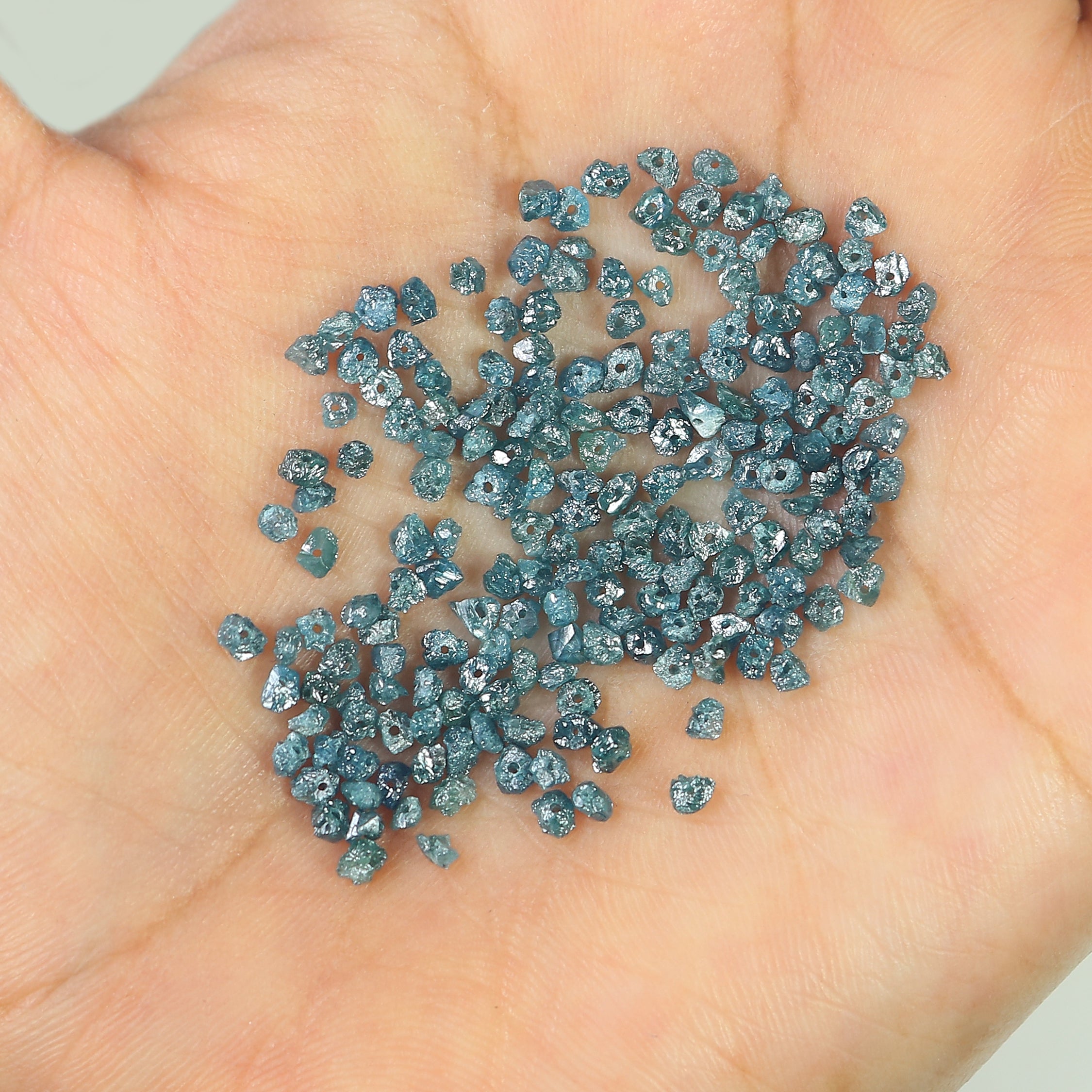 Natural Loose Rough Bead Shape Diamond Blue Color Rough Bead Cut Diamond 5.00 Ct Lot Uncut Drilled Bead Rough Irregular Cut Diamond Q80-1