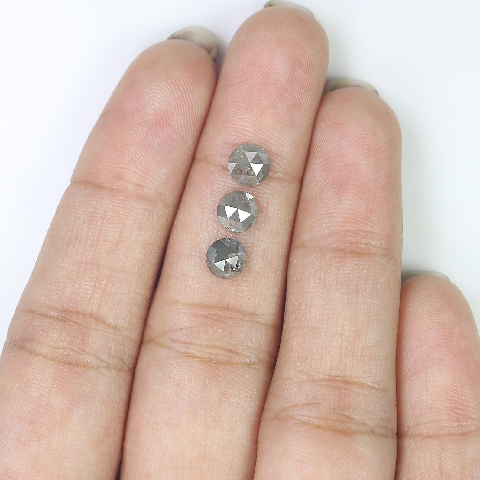 1.94 CT Natural Loose Round Shape Diamond Salt And Pepper Round Cut Diamond 5.00 MM Natural Diamond Grey Color Round Rose Cut Diamond NQ8920