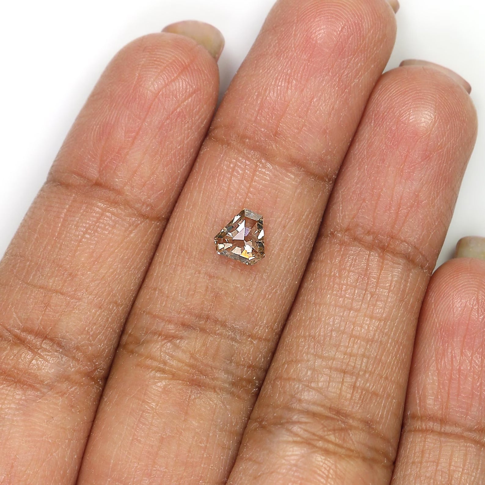 0.65 Ct Natural Loose Triangle Shape Diamond Brown Color Triangle Cut Diamond 5.45 MM Natural Loose Brown Triangle Rose Cut Diamond NQ326