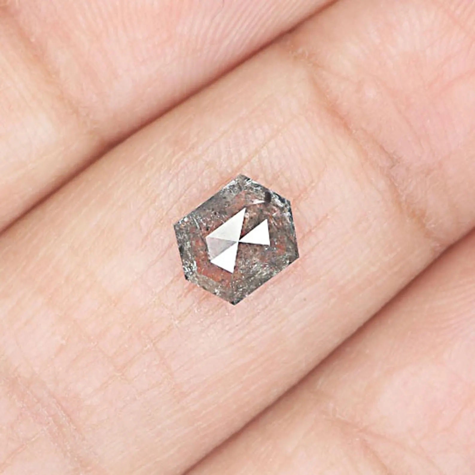 0.97 CT Natural Loose Hexagon Shape Diamond Salt And Paper Hexagon Cut Diamond 6.60 MM Natural Loose Diamond Hexagon Shape Diamond QN932
