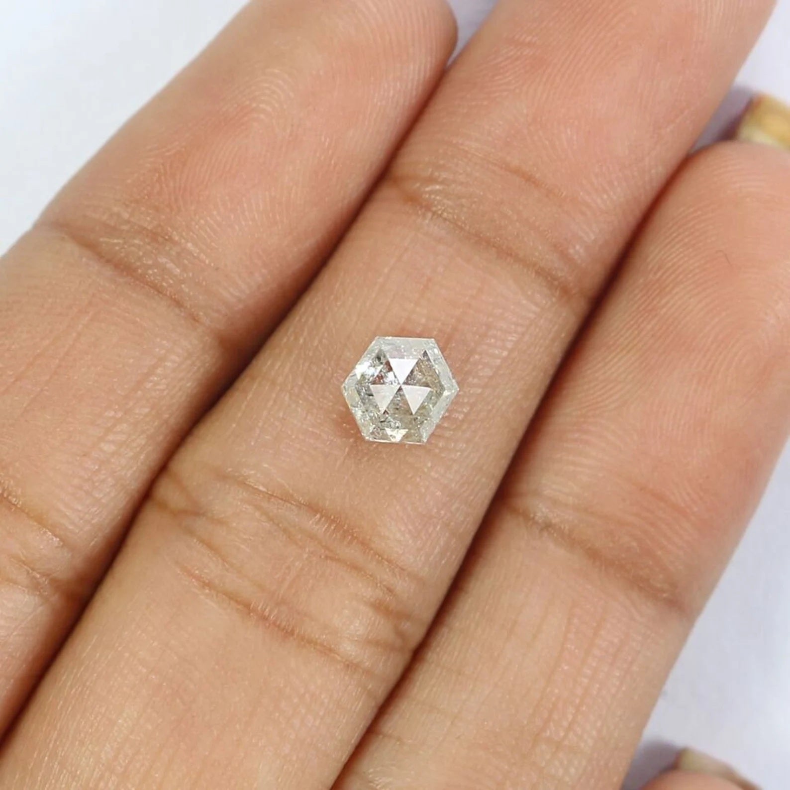 0.78 CT Natural Loose Hexagon Shape Diamond White - G Color Hexagon Diamond 6.15 MM Natural Loose Diamond Hexagon Rose Cut Diamond QN2183
