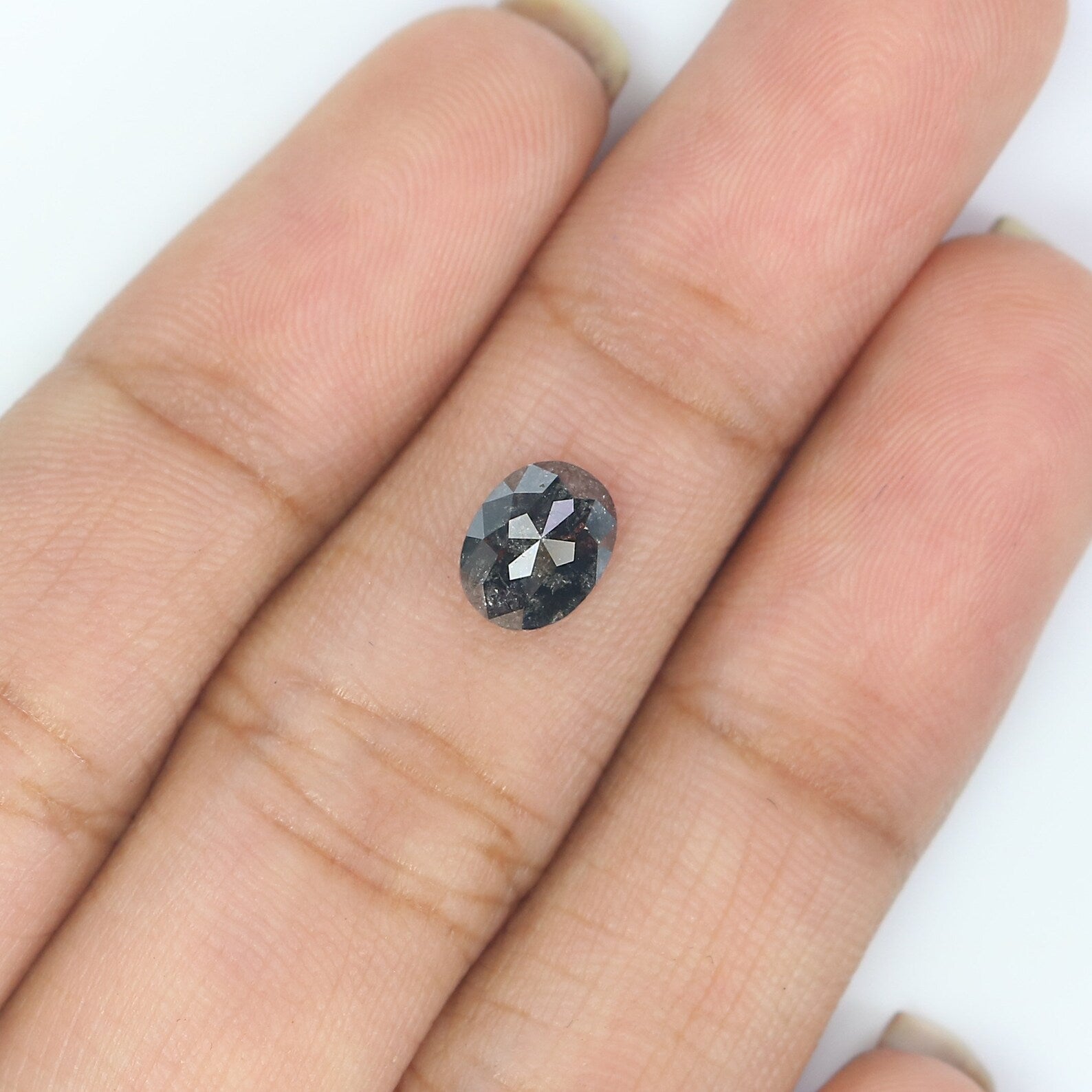 1.03 CT Natural Loose Oval Diamond Salt And Pepper Diamond Natural Loose Diamond 7.00 MM Oval Rose Cut Diamond Oval Shape Diamond NQ1345