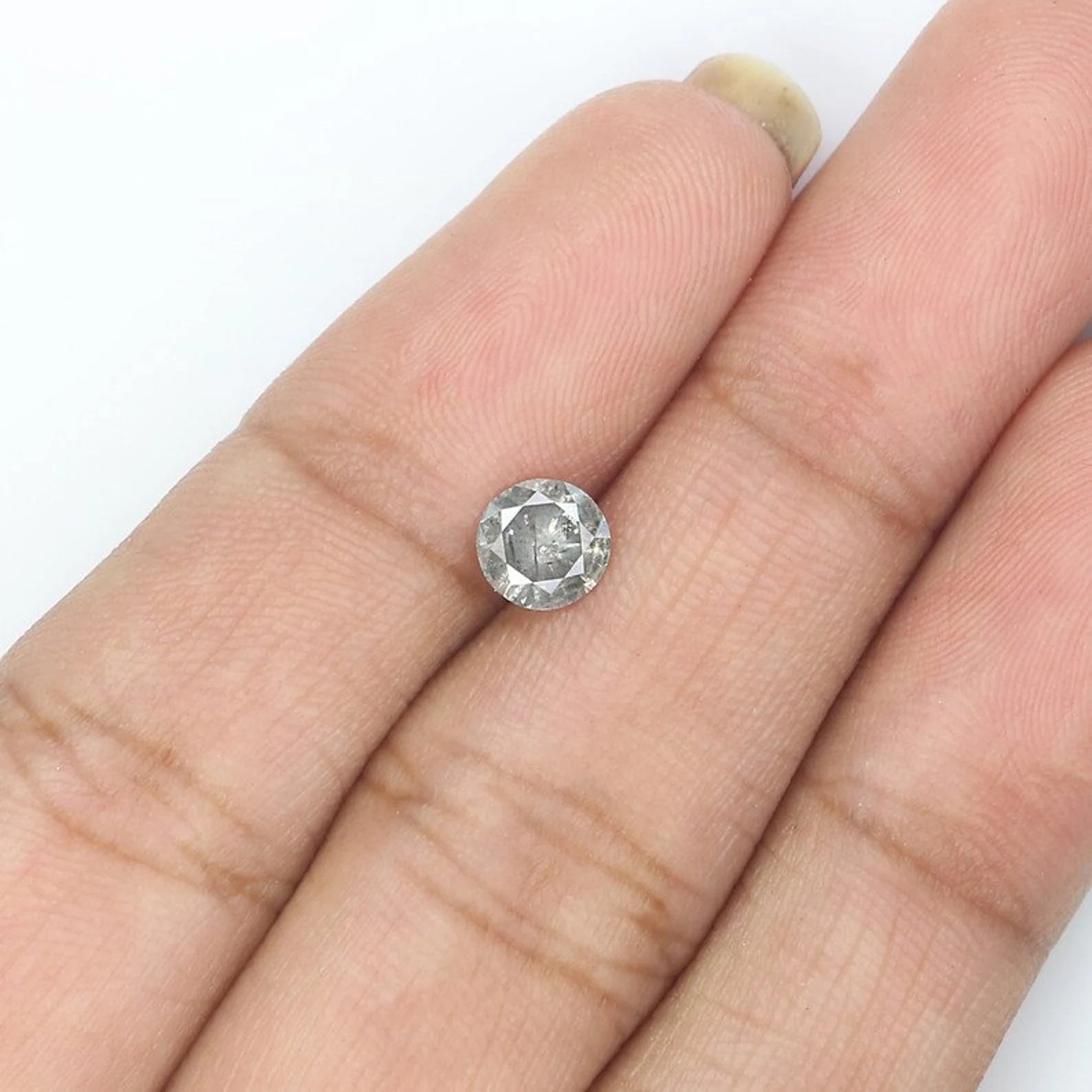 0.52 CT Natural Loose Round Shape Diamond Salt And Pepper Round Diamond 5.30 MM Natural Black Grey Color Round Brilliant Cut Diamond NQ1134