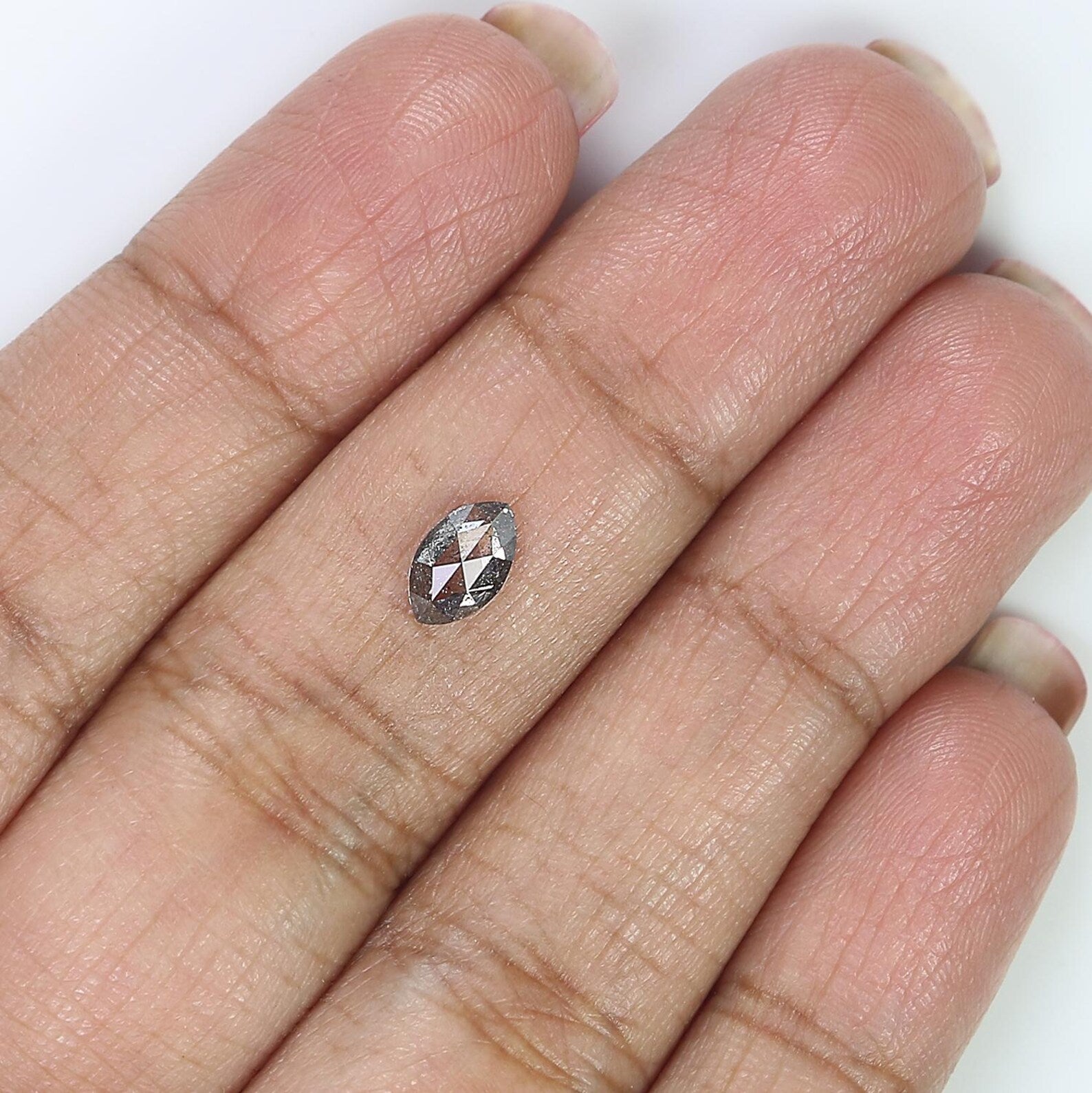 0.57 CT Natural Loose Marquise Cut Diamond Salt And Pepper Marquise Diamond 6.90 MM Natural Black Grey Color Marquise Rose Cut Diamond NQ673