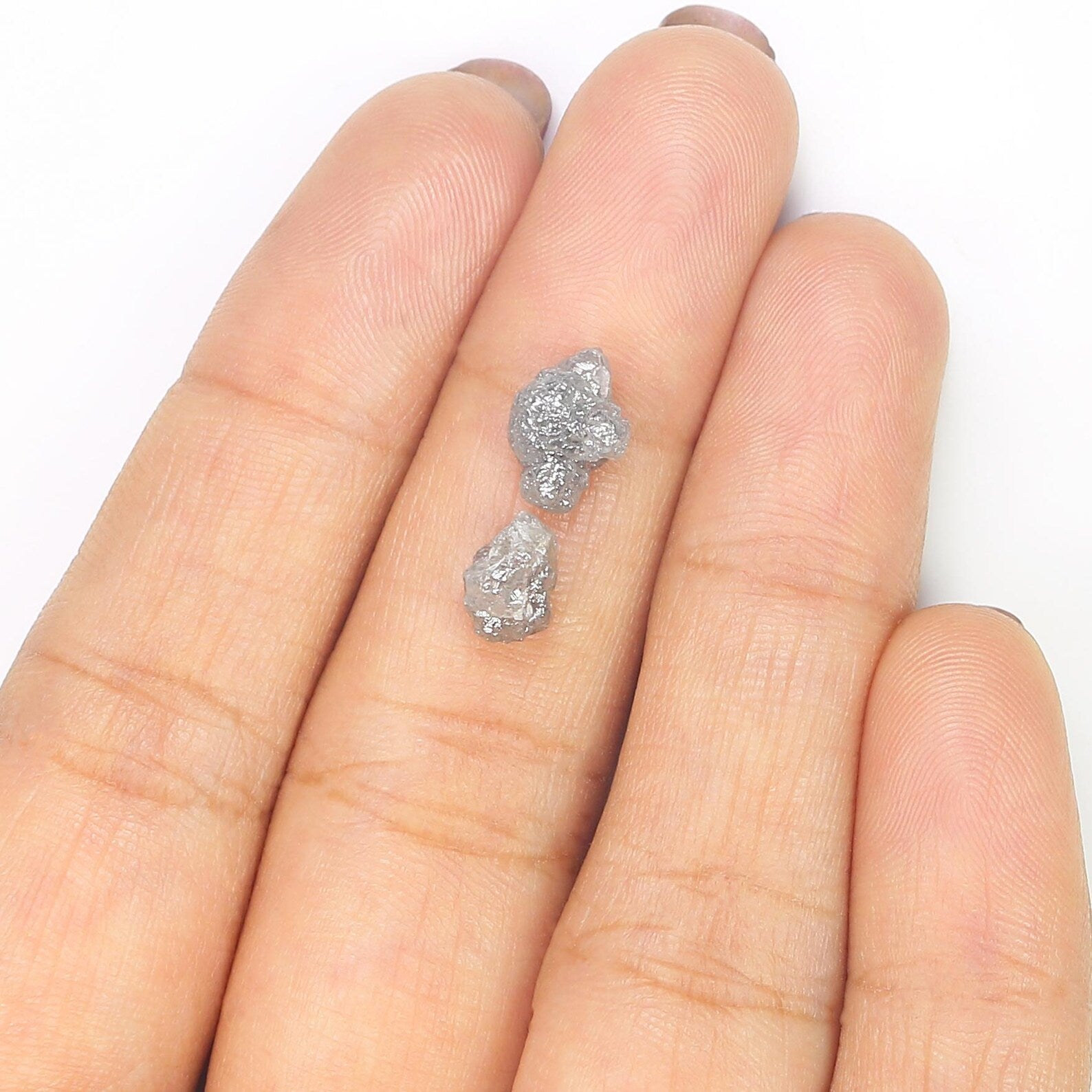 3.04 CT Natural Loose Rough Shape Diamond Grey Color Rough Uncut Diamond 9.05 MM Natural Grey Diamond Rough Irregular Cut Diamond NQ2584