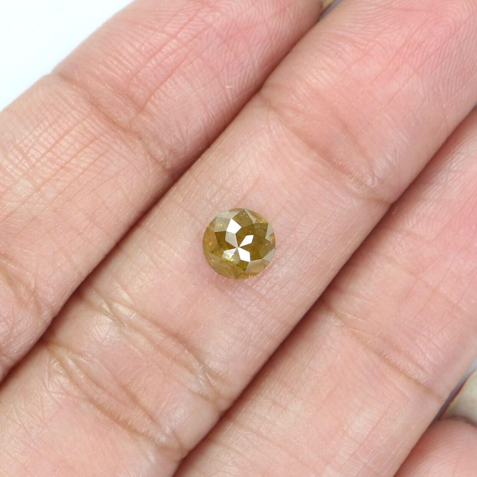 0.94 CT Natural Loose Round Shape Diamond Yellow Color Round Cut Diamond 5.50 MM Natural Loose Yellow Color Round Rose Cut Diamond NQ9643
