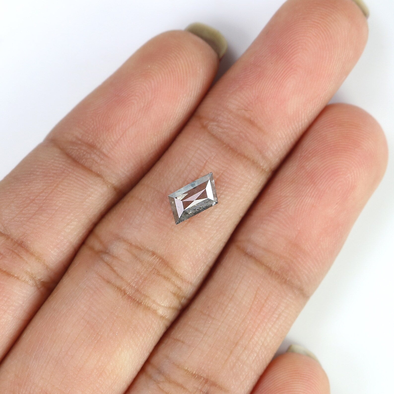 0.57 CT Natural Loose Antique Shape Diamond Salt And Pepper Diamond 7.85 MM Natural Loose Diamond Black Grey Color Antique Diamond NQ2497