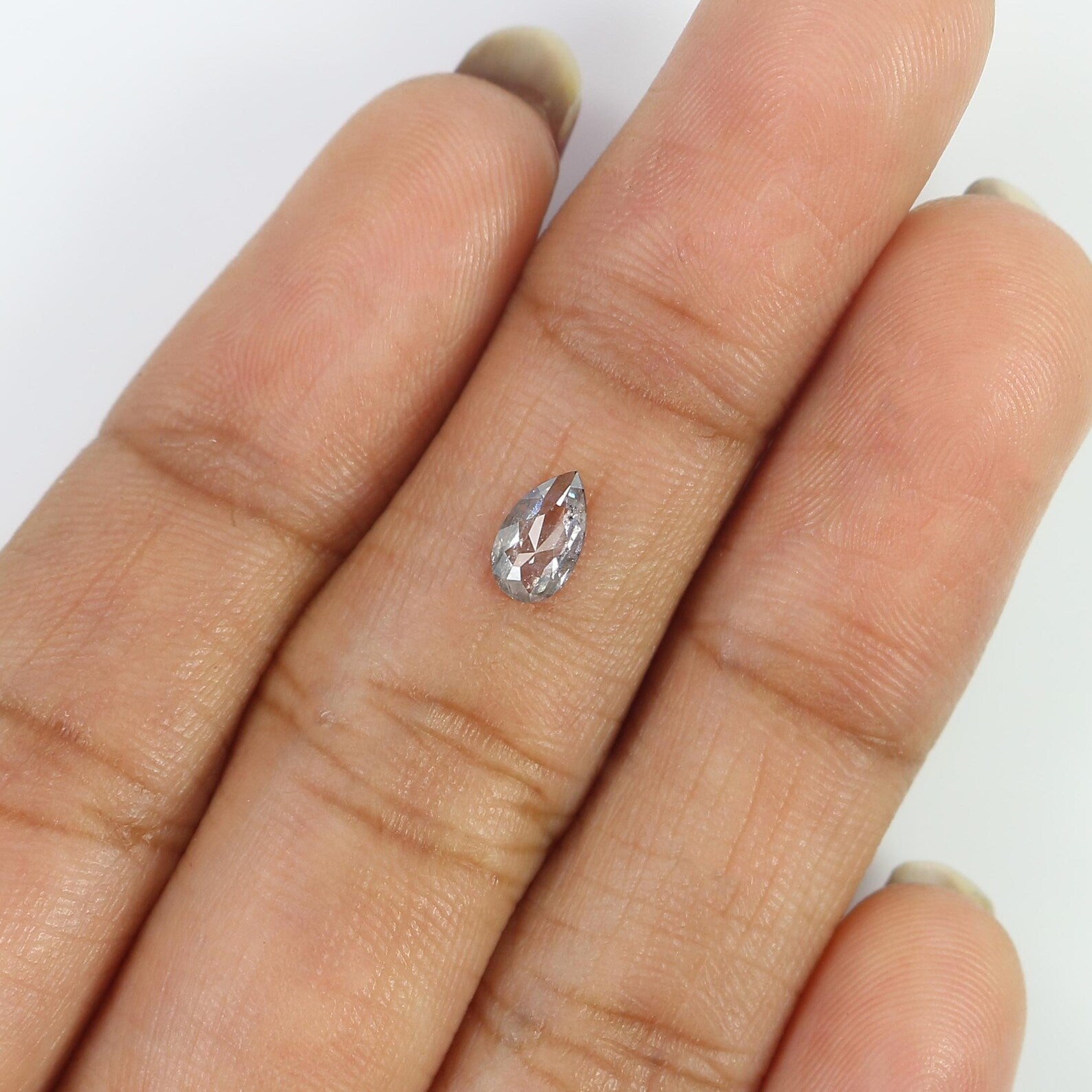 0.23 CT Natural Loose Pear Shape Diamond Salt And Pepper Pear Diamond 6.15 MM Natural Diamond Black Grey Color Pear Rose Cut Diamond QN2530