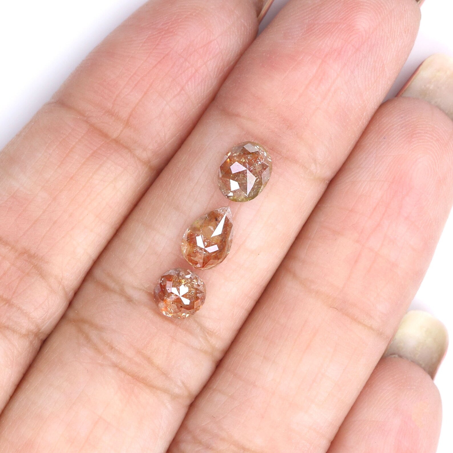 1.96 CT Natural Loose Mix Shape Diamond Brown Color Diamond 5.10 MM Natural Loose Diamond Brown Color Mix Shape Rose Cut Diamond KDN1998