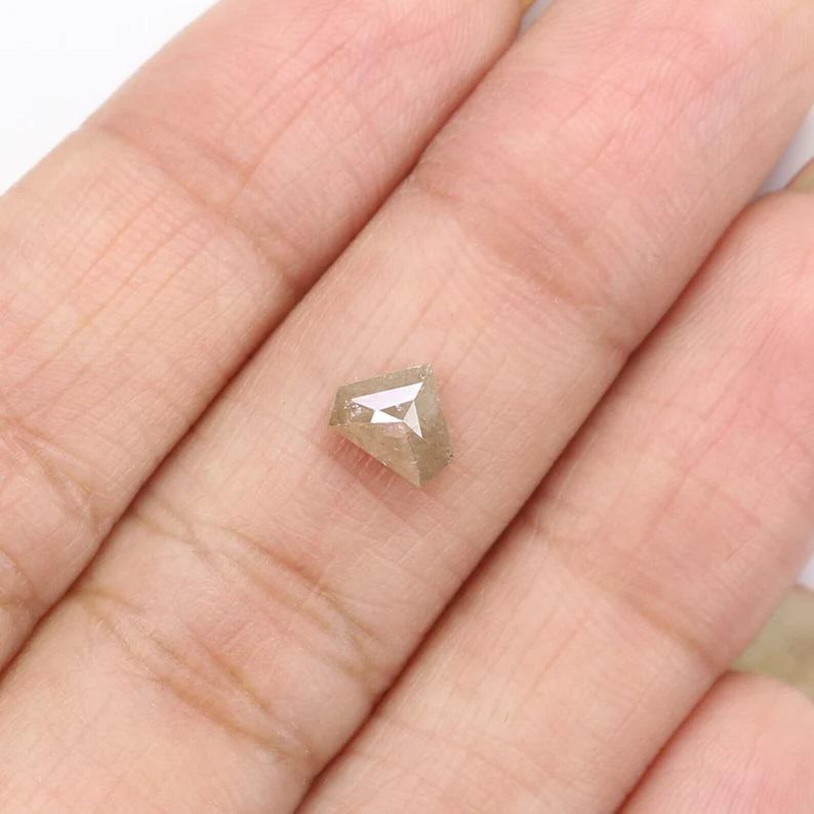 0.67 CT Natural Loose Shield Shape Diamond Grey Color Shield Cut Diamond 5.20 MM Natural Loose Grey Color Shield Rose Cut Diamond NQ8166