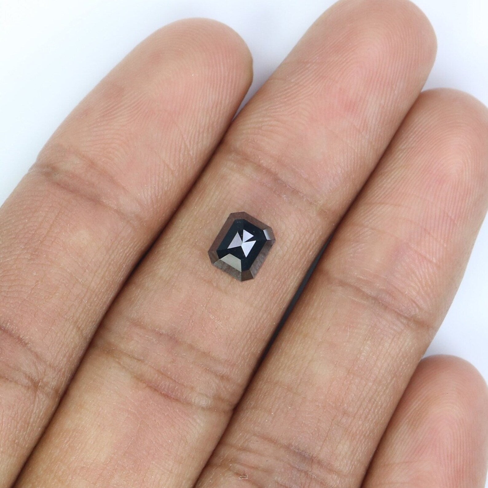 1.74 CT Natural Loose Emerald Shape Diamond Black Color Emerald Cut Diamond 6.30 MM Natural Loose Diamond Black Emerald Cut Diamond NQ2390