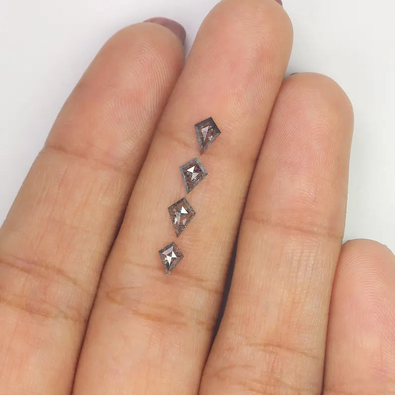 0.65 CT Natural Loose Kite Shape Diamond Salt And Pepper Kite Cut Diamond 5.35 MM Natural Loose Kite Cut Black Grey Color Diamond NQ2408