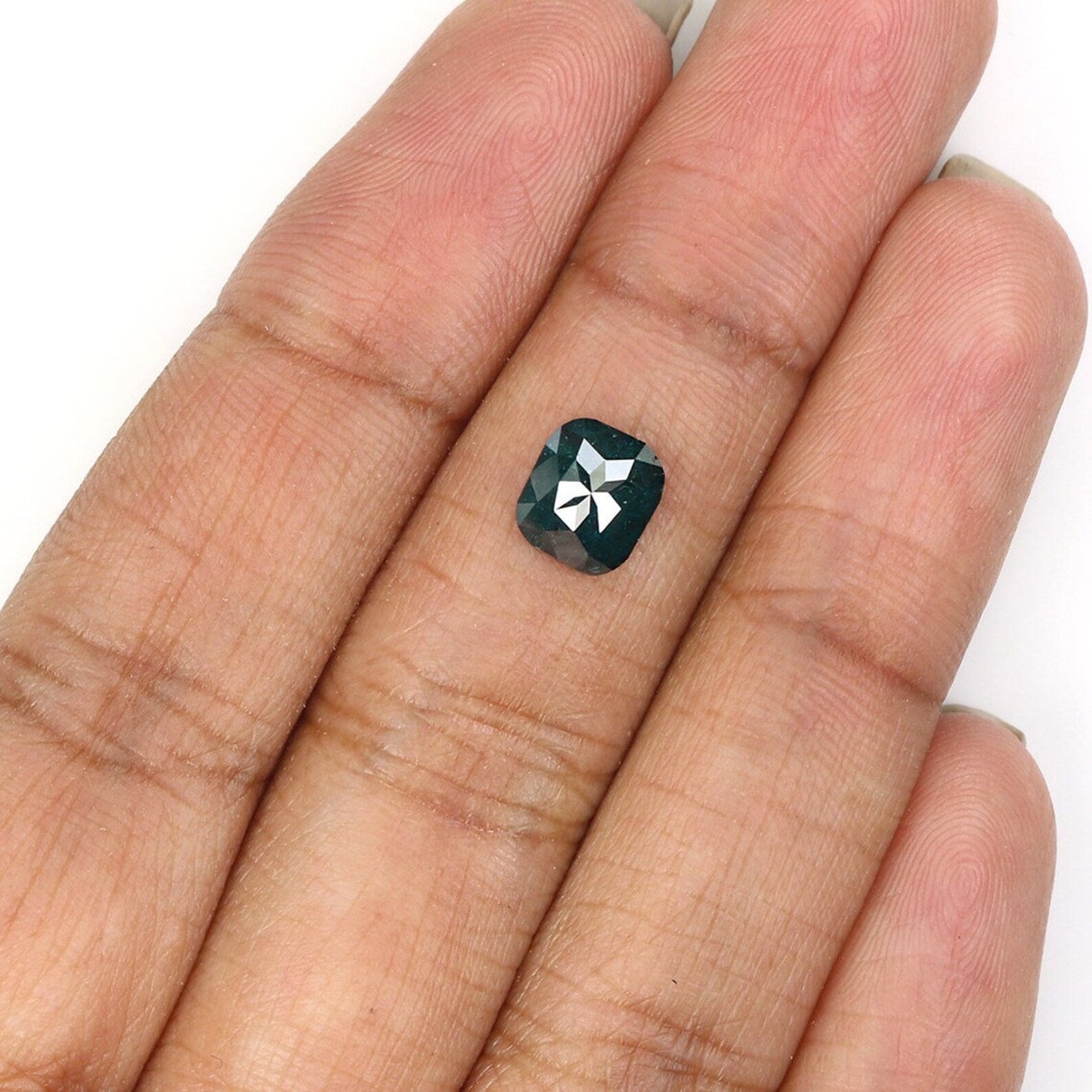 1.16 Ct Natural Loose Cushion Shape Diamond Blue Color Cushion Diamond 6.90 MM Natural Diamond Blue Color Cushion Rose Cut Diamond NQ1668