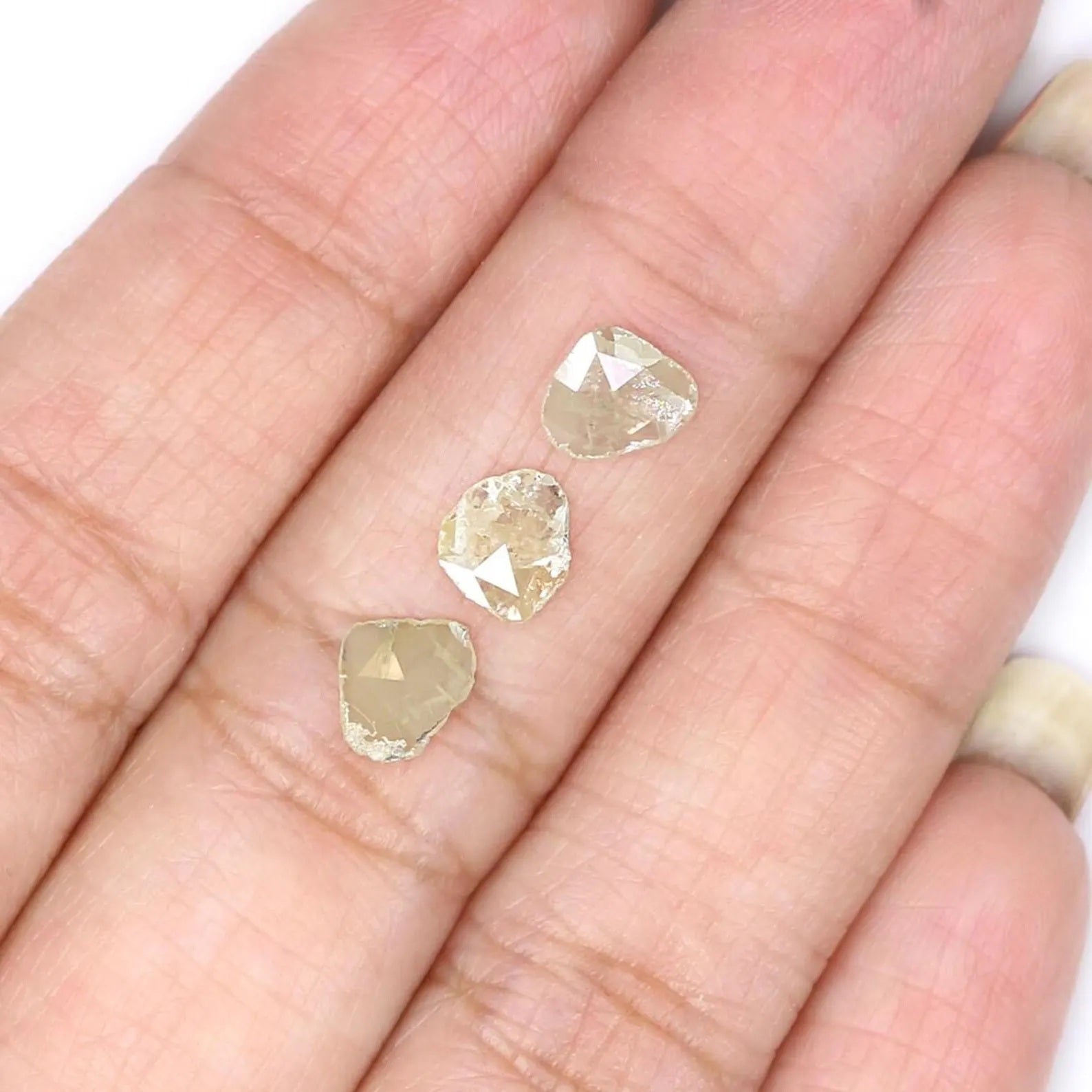 1.02 CT Natural Loose Slice Diamond Yellow Color Slice Diamond 6.30 MM Natural Loose Diamond Grey Color Irregular Rose Cut Diamond NQ1989