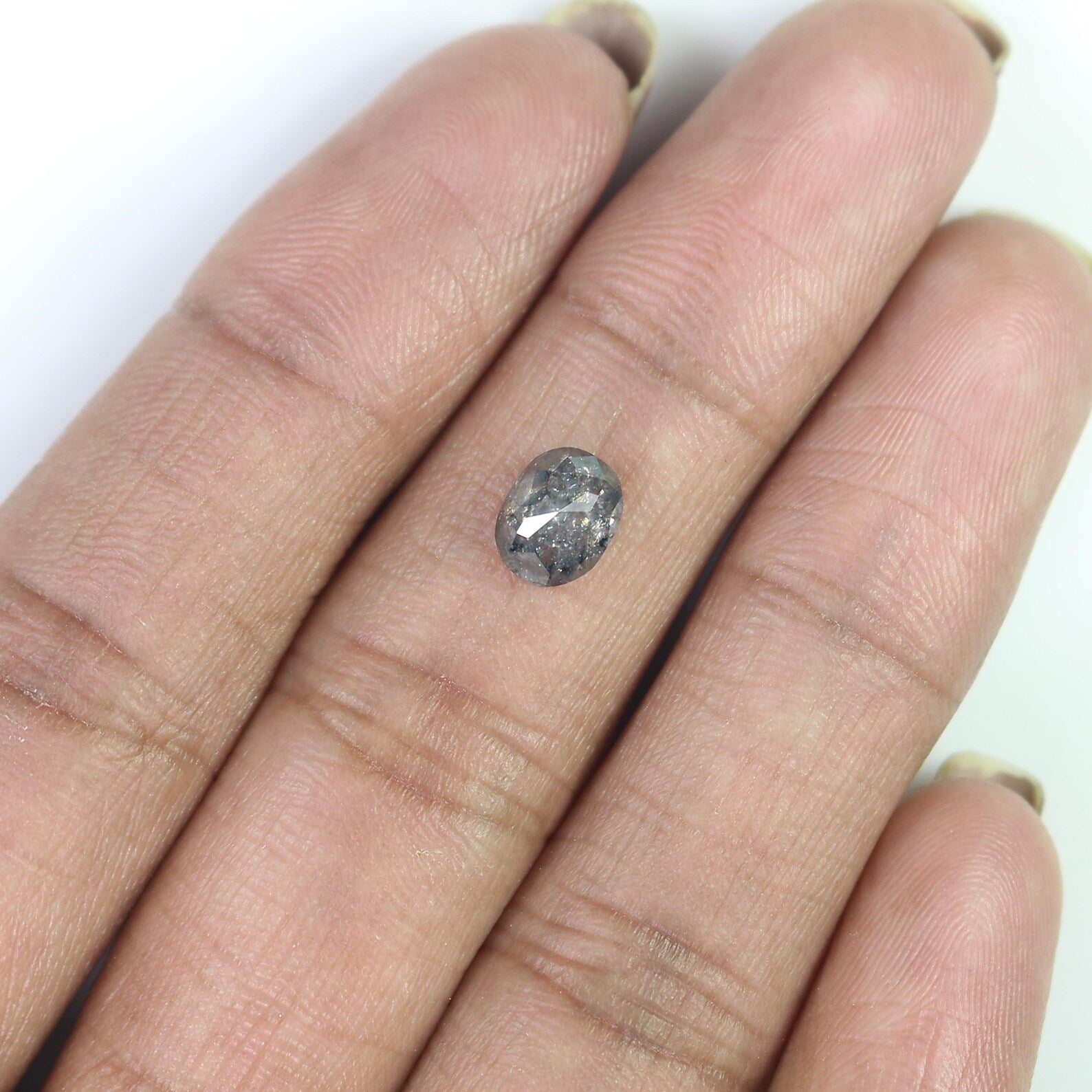 1.26 CT Natural Loose Oval Shape Diamond Grey Color Oval Shape Diamond 7.00 MM Natural Loose Diamond Grey Oval Shape Rose Cut Diamond QN9570