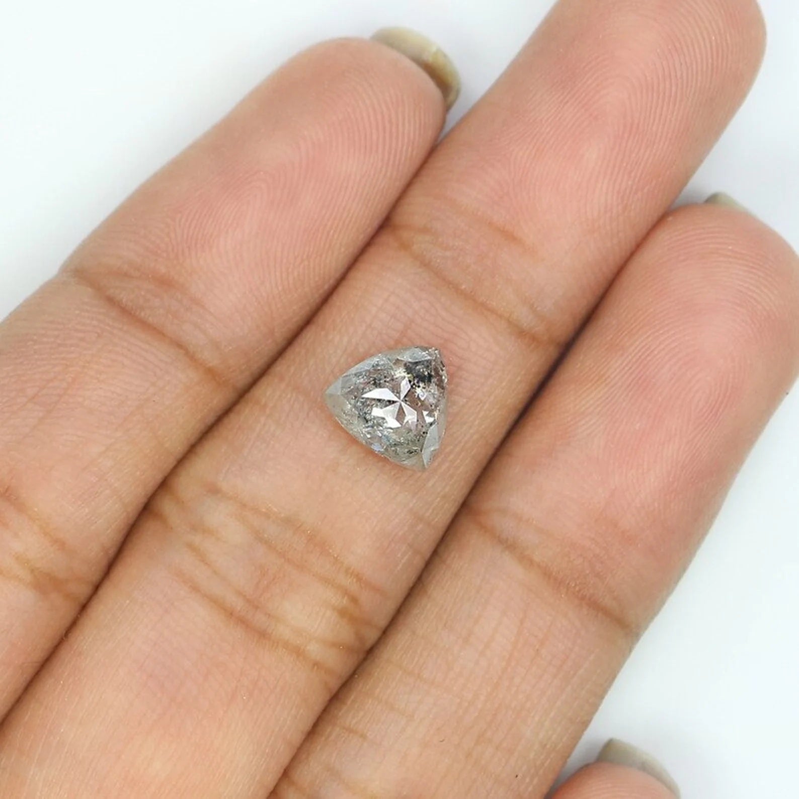 1.35 CT Natural Loose Triangle Shape Diamond Salt And Pepper Triangle Cut Diamond 7.10 MM Natural Loose Diamond Triangle Cut Diamond QN8925
