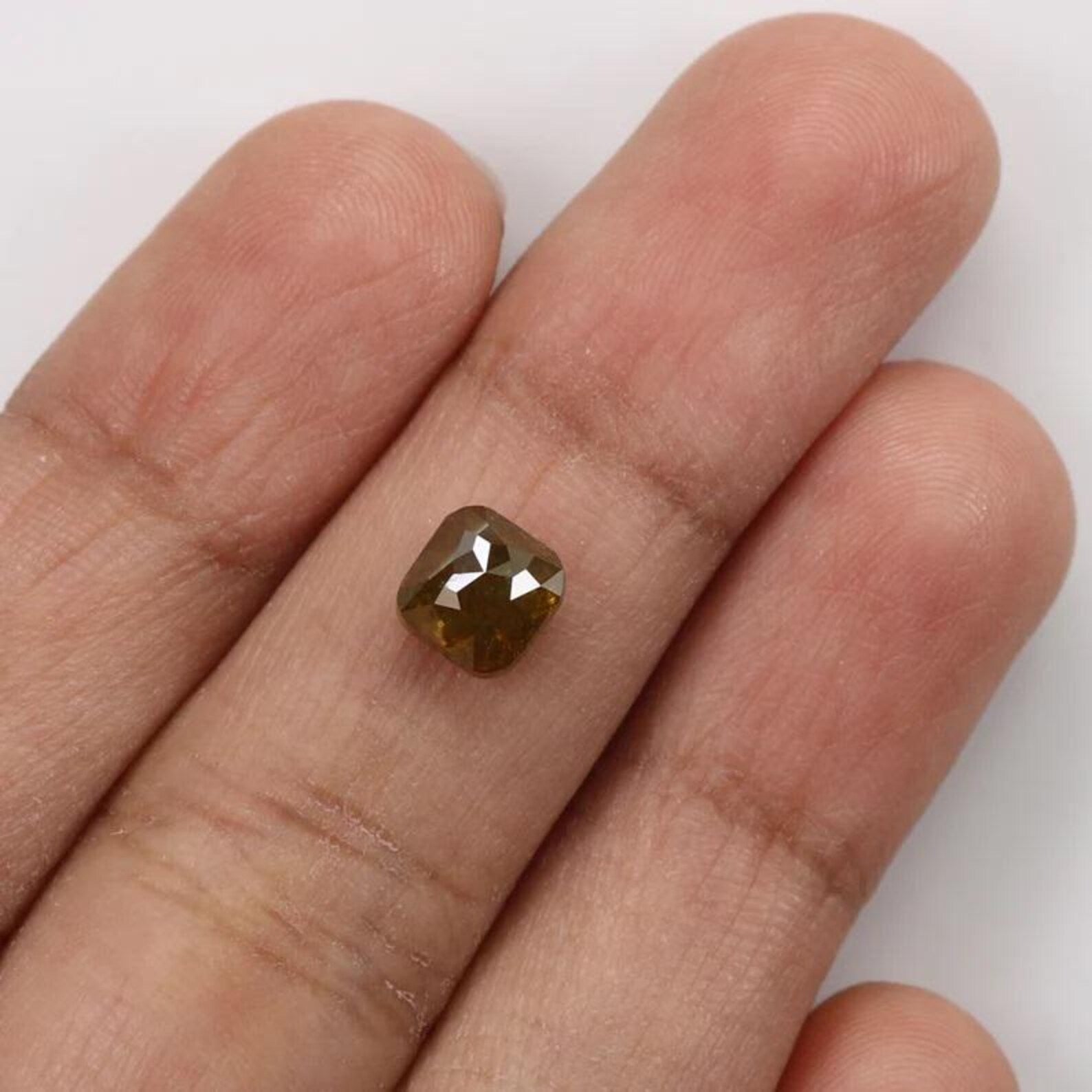 1.63 CT Natural Loose Cushion Shape Diamond Green Color Cushion Cut Diamond 6.10 MM Natural Yellow Color Cushion Rose Cut Diamond NQ8864