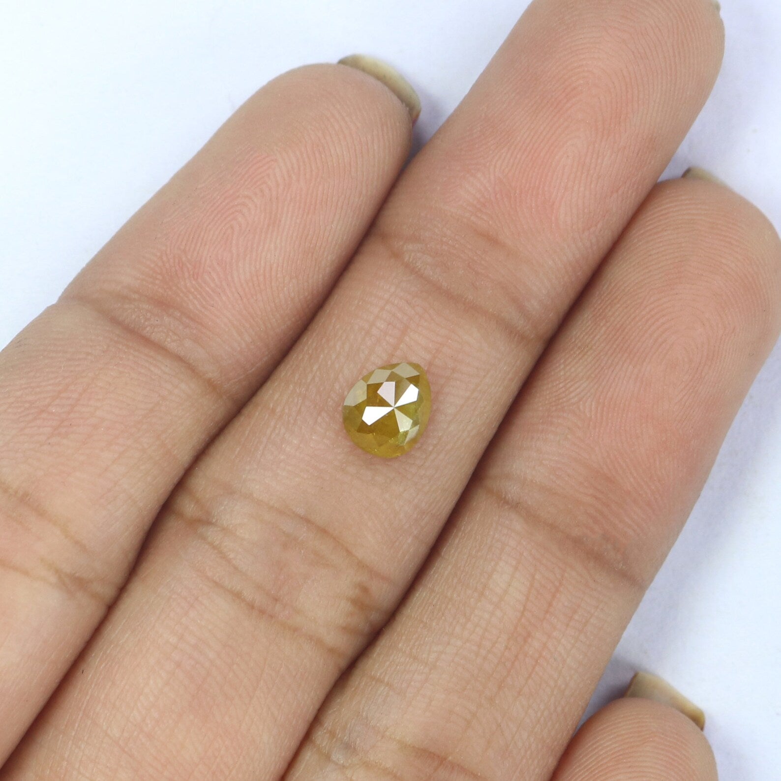 0.70 CT Natural Loose Pear Shape Diamond Yellow Color Pear Diamond Natural Loose Diamond 6.20 MM Pear Rose Cut Diamond Pear Diamond NQ2235