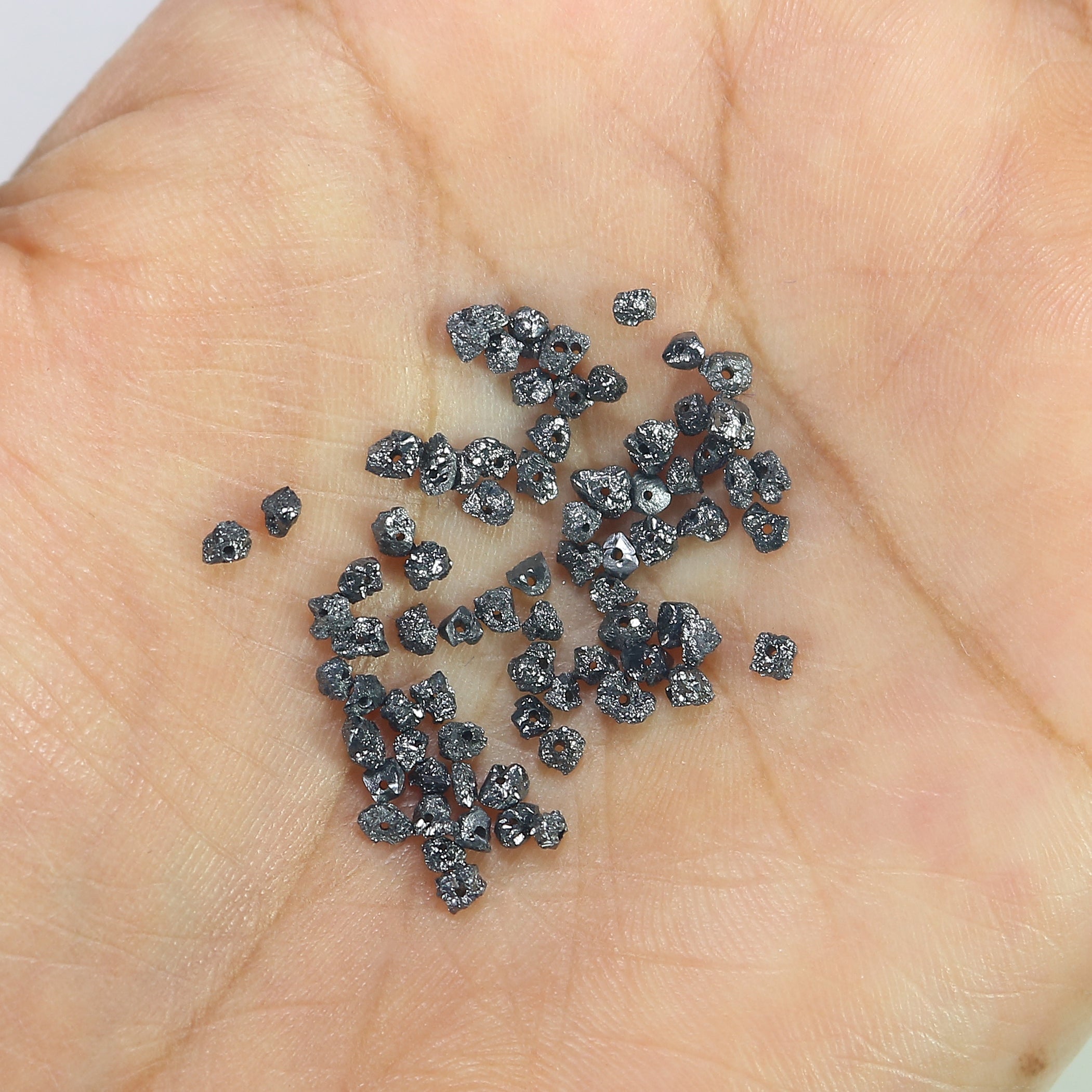 Natural Loose Rough Cut Diamond Black Color Rough Cut Diamond 1.80 to 2.50 MM Uncut Drilled Bead 30 Pieces Rough Irregular Cut Diamond Q101