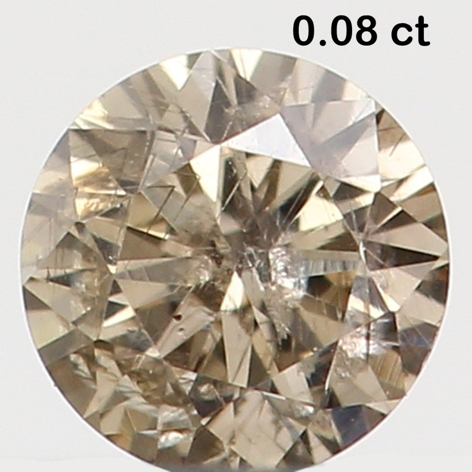 0.08 Ct Natural Loose Diamond Round Brown Color I2 Clarity 2.80 MM N7363