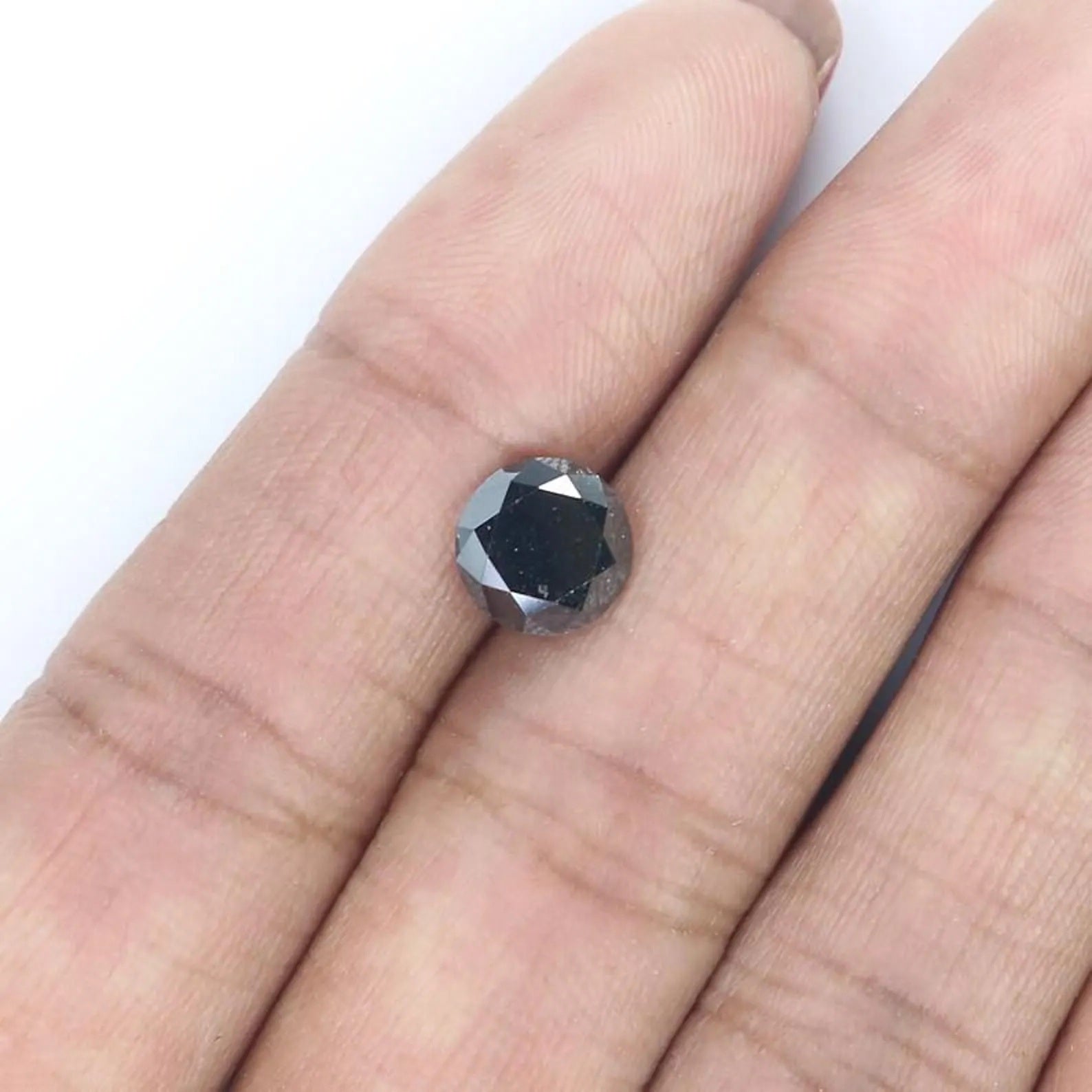 2.14 CT Natural Loose Round Shape Diamond Black Color Round Diamond 7.80 MM Natural Loose Black Color Round Brilliant Cut Diamond NQB1689