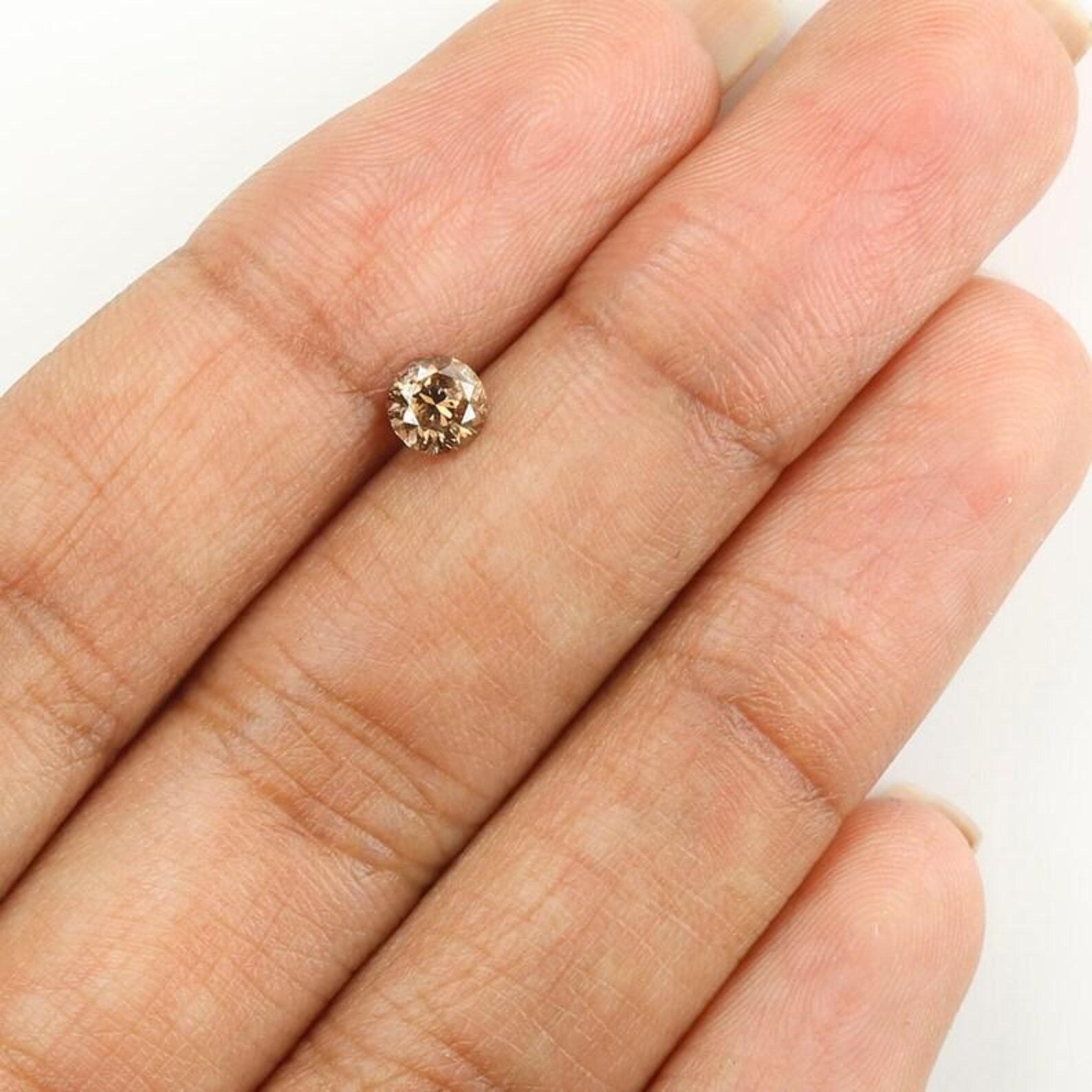 0.39 Ct Natural Loose Round Shape Diamond Brown Color Round Diamond 4.55 MM Natural Loose Brown Color Round Brilliant Cut Diamond NQ1220
