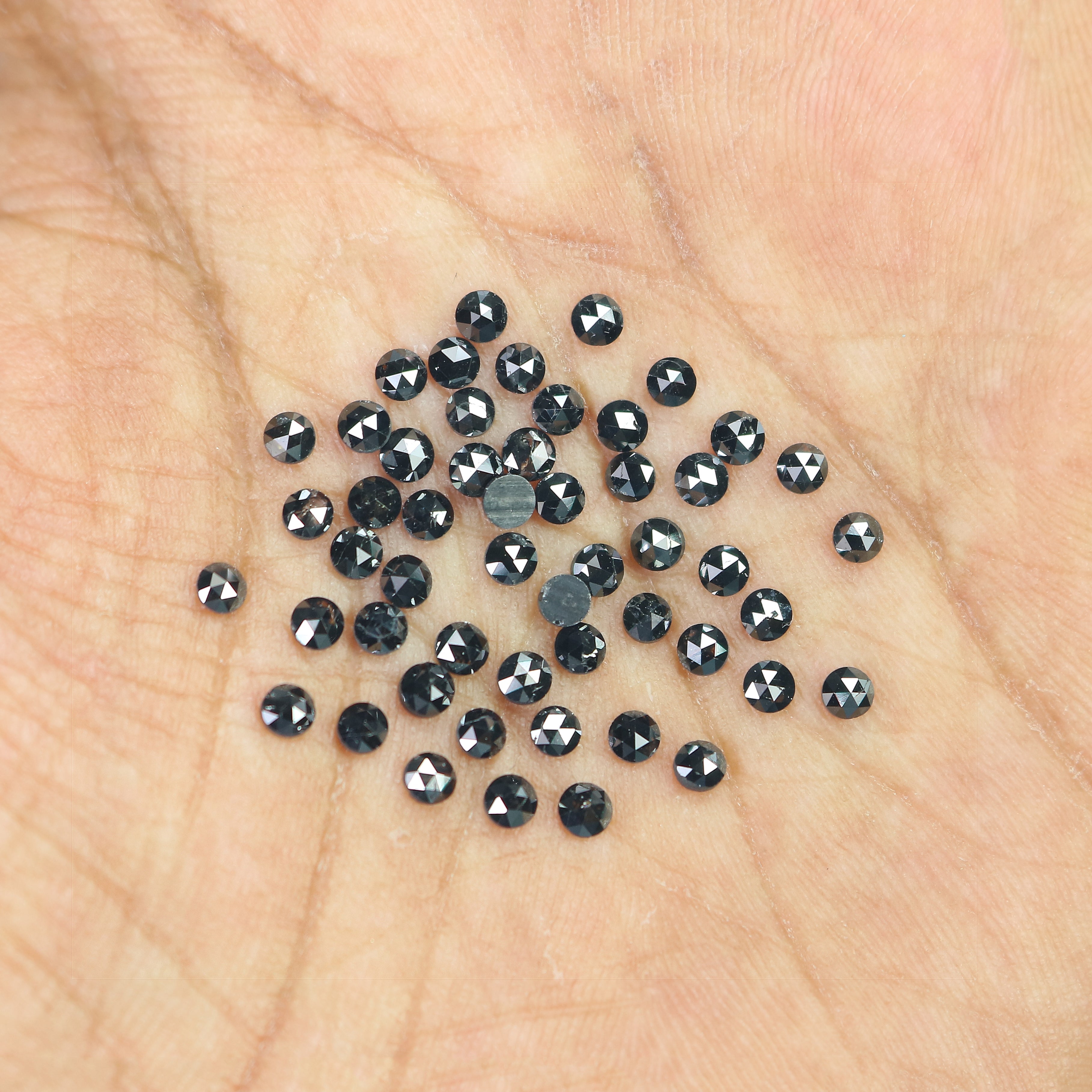 2.88 CT Natural Loose Round Rose Cut Diamond Black Color Round Shape Diamond 2.30 MM Natural Loose Black Color Round Rose Cut Diamond LQ1813