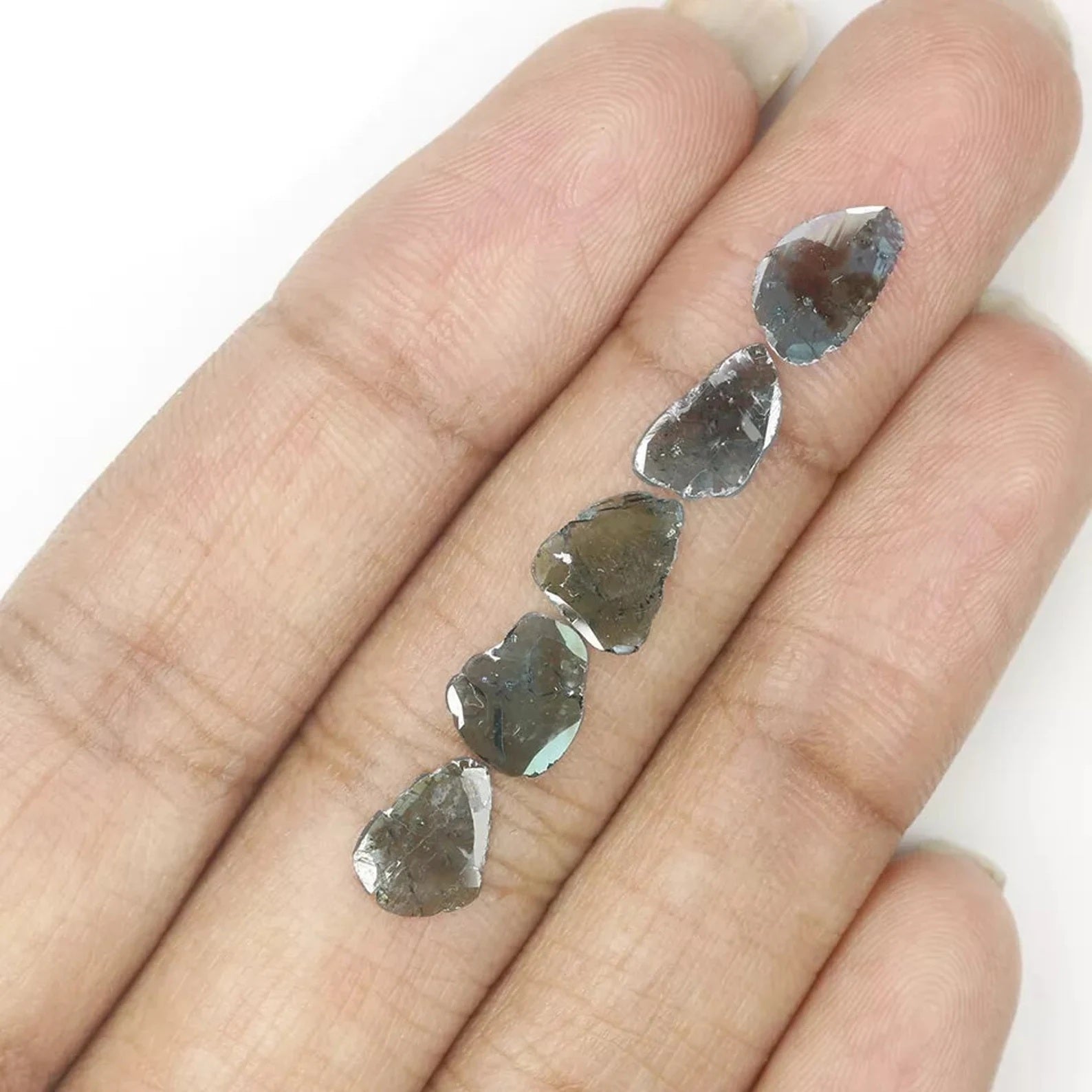 1.54 Ct Natural Loose Slice Shape Diamond Blue Color Slice Cut Diamond 7.80 MM Natural Loose Diamond Blue Color Irregular Cut Diamond NQ1301