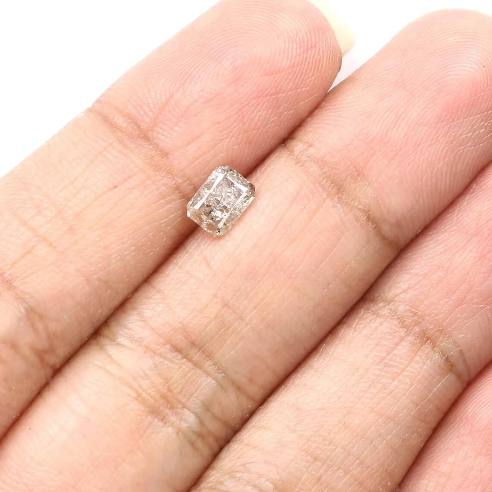 0.64 Ct Natural Loose Emerald Shape Diamond Yellow Color Emerald Diamond 5.60 MM Natural Grey Color Emerald Brilliant Cut Diamond NQ8713