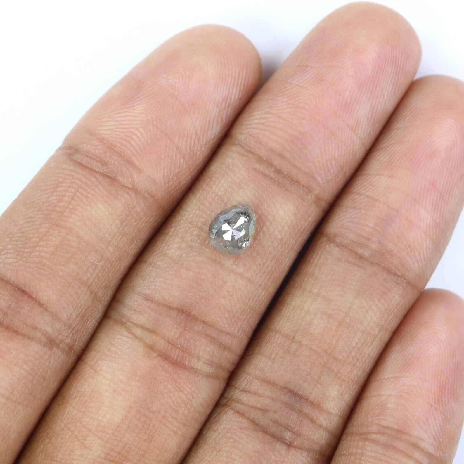 0.85 CT Natural Loose Pear Shape Diamond Salt And Pepper Pear Diamond 6.20 MM Natural Loose Diamond Grey Color Pear Rose Cut Diamond NQ2376