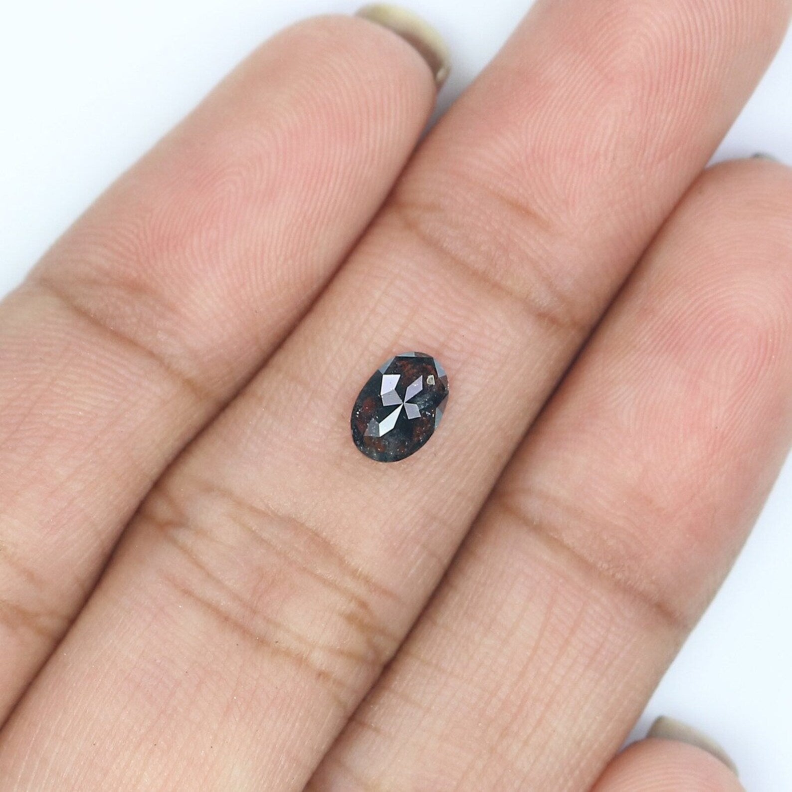 0.56 CT Natural Loose Oval Shape Diamond Salt And Pepper Oval Diamond 6.20 MM Natural Diamond Black Grey Color Oval Rose Cut Diamond NQ2445