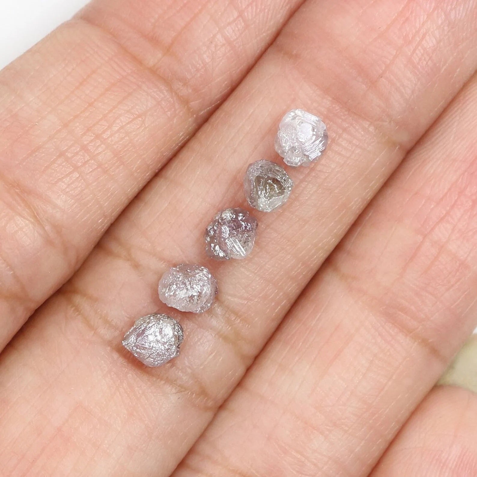 2.12 CT Natural Loose Rough Shape Diamond Pink Color Rough Cut Diamond 4.50 MM Natural Loose Diamond Grey Rough Irregular Cut Diamond QN163