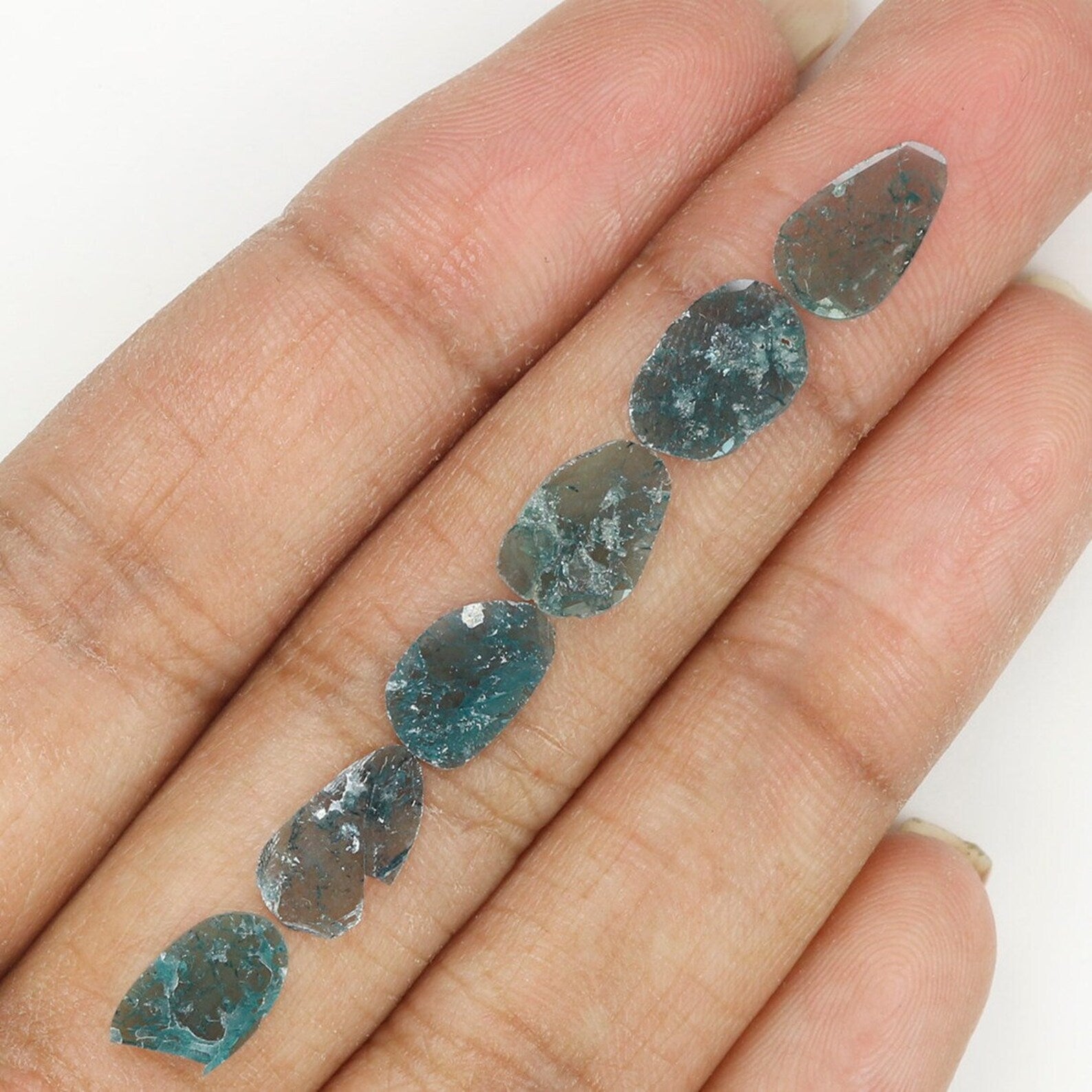 1.95 CT Natural Loose Slice Shape Diamond Blue Color Slice Diamond 9.00 MM Natural Slice Diamond Irregular Cut Slice Shape Diamond NQ1319
