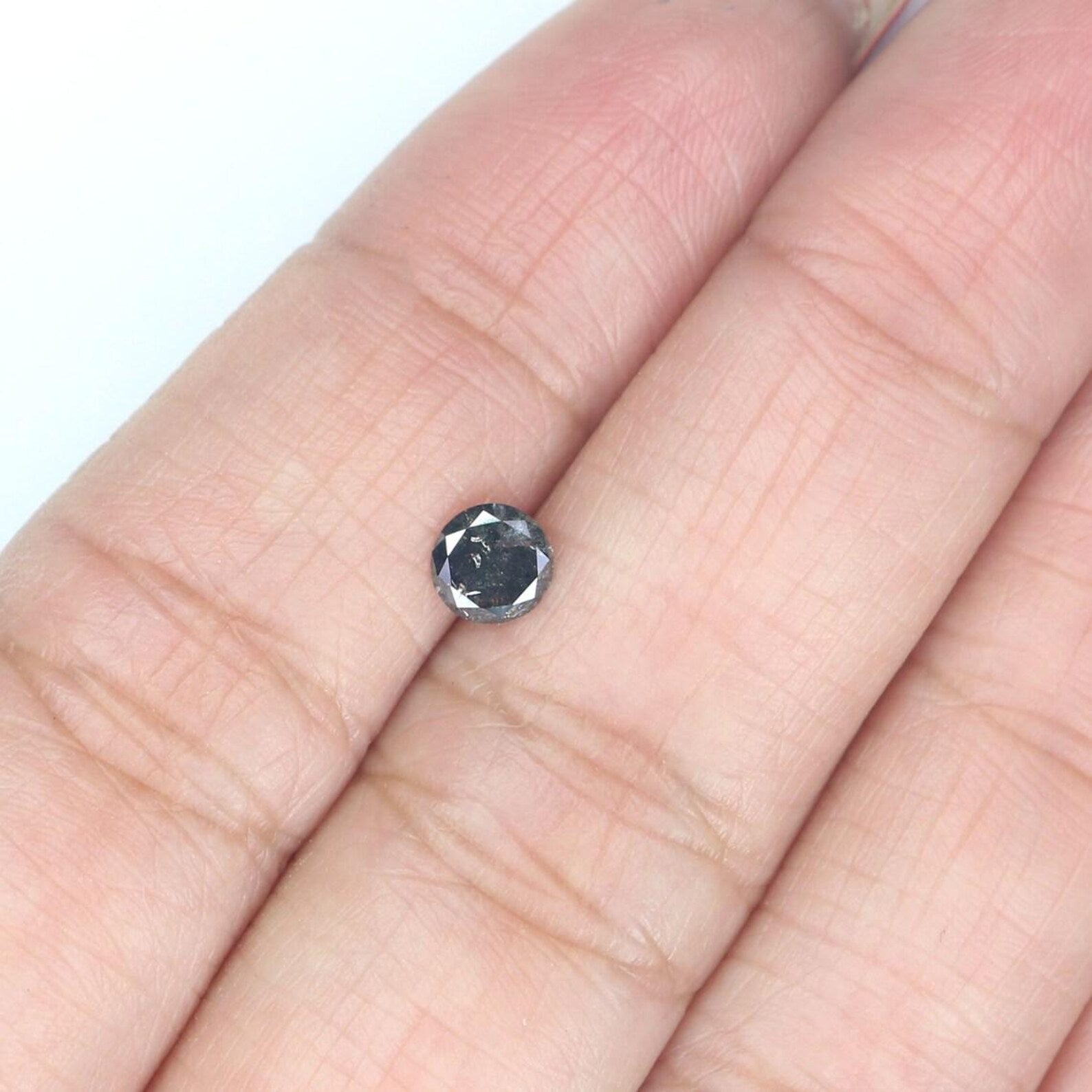 0.32 CT Natural Loose Round Shape Diamond Salt And Pepper Round Diamond 4.70 MM Natural Black Grey Color Round Brilliant Cut Diamond NQ9500