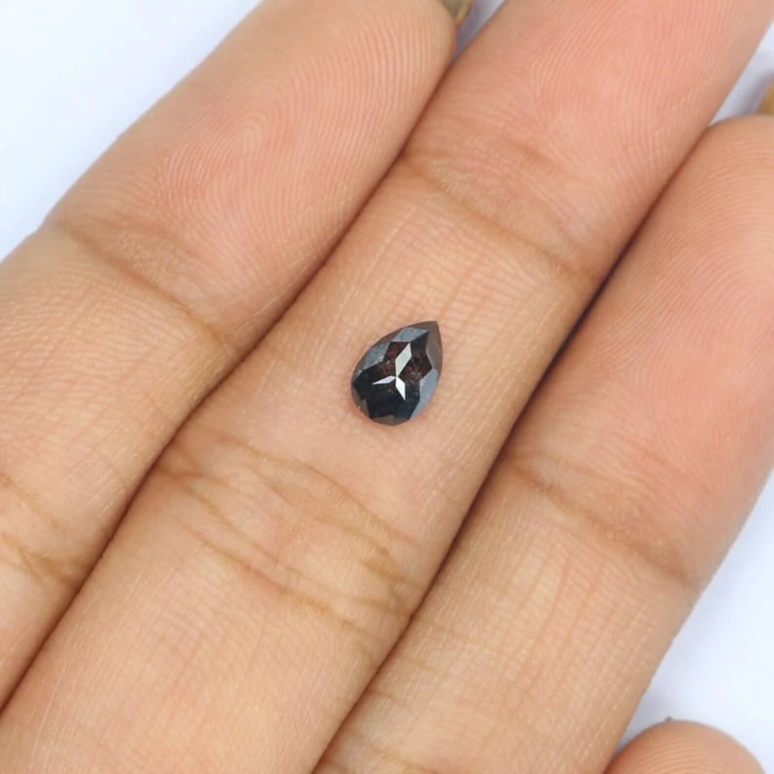 0.41 CT Natural Loose Pear Shape Diamond Salt And Pepper Pear Diamond 6.10 MM Natural Diamond Black Grey Color Pear Rose Cut Diamond NQ2142