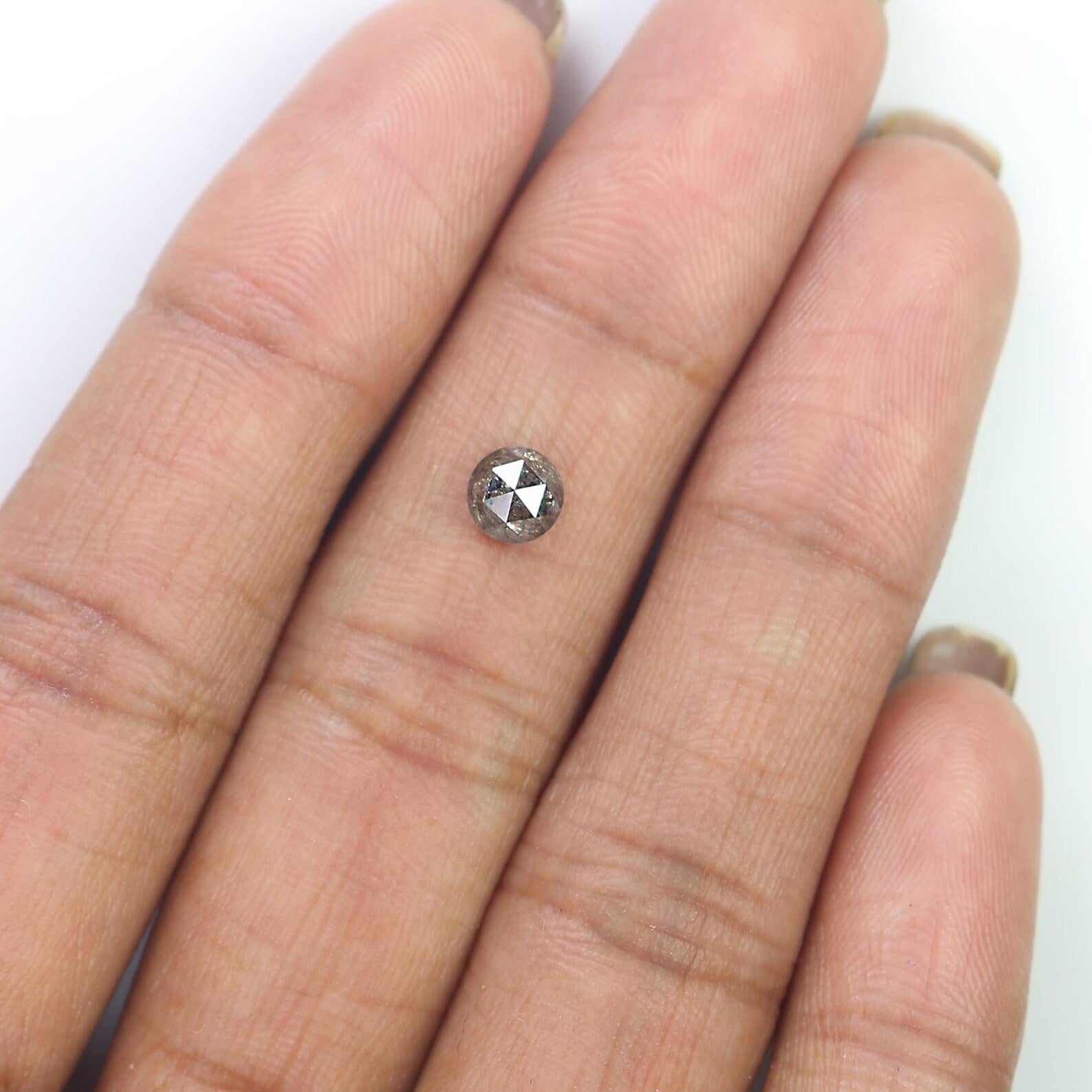 0.62 CT Natural Loose Round Rose Cut Diamond Salt And Pepper Round Cut Diamond 5.00 MM Natural Loose Diamond Round Rose Cut Diamond QN7450
