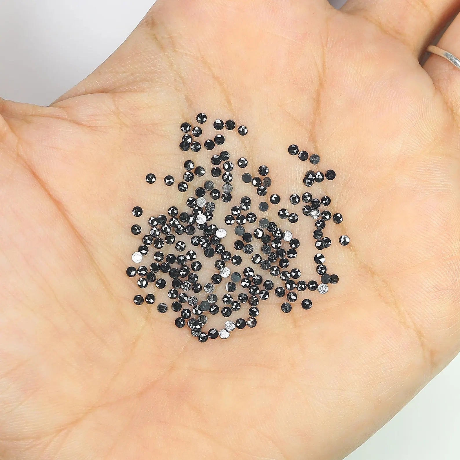 3.07 Ct Natural Loose Round Shape Diamond Black Color Round Cut Diamond 1.55 MM Natural Diamond Black Color Round Rose Cut Diamond NQ1822