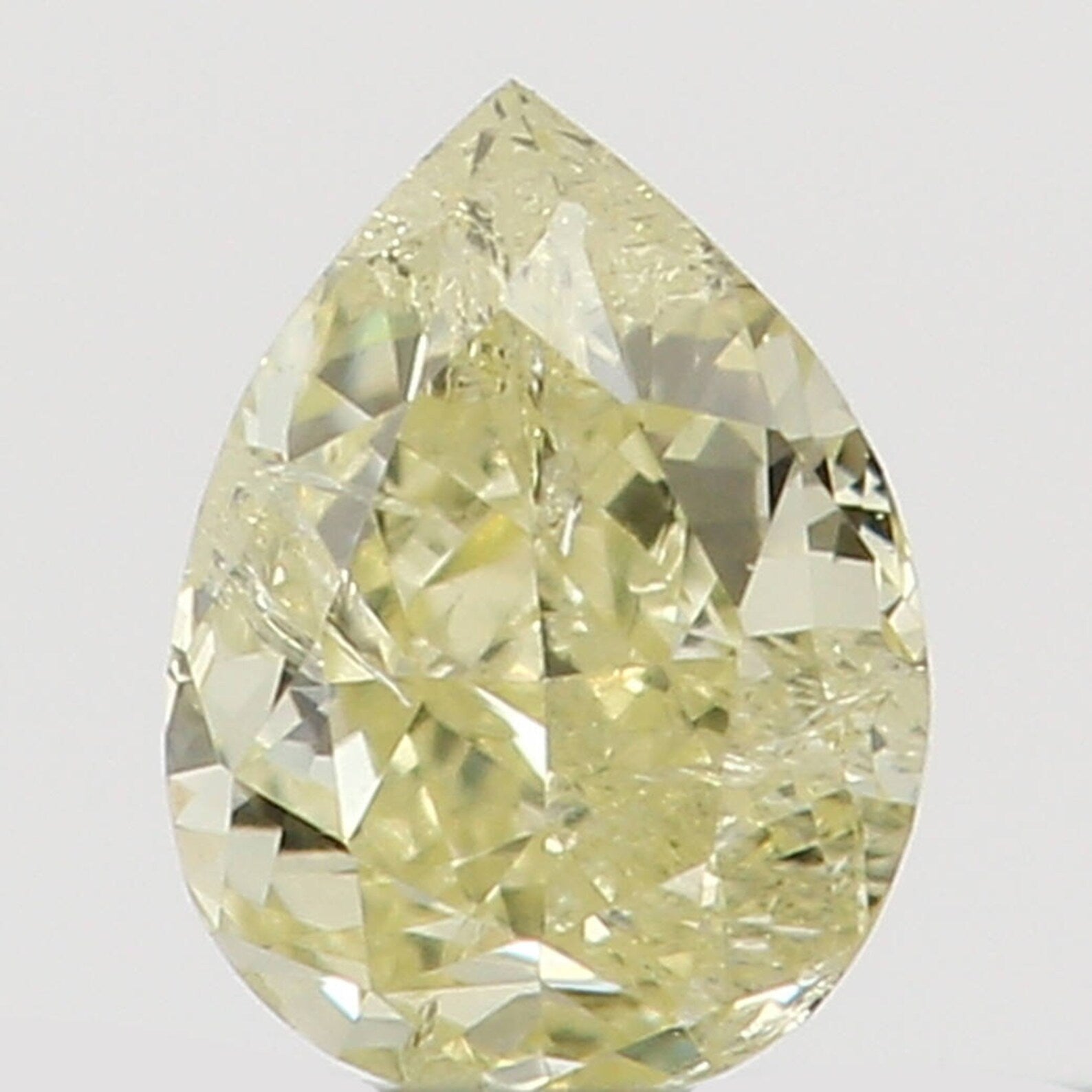 0.11 Ct Natural Loose Diamond Pear Yellow Color SI1 Clarity 3.40 MM N7322