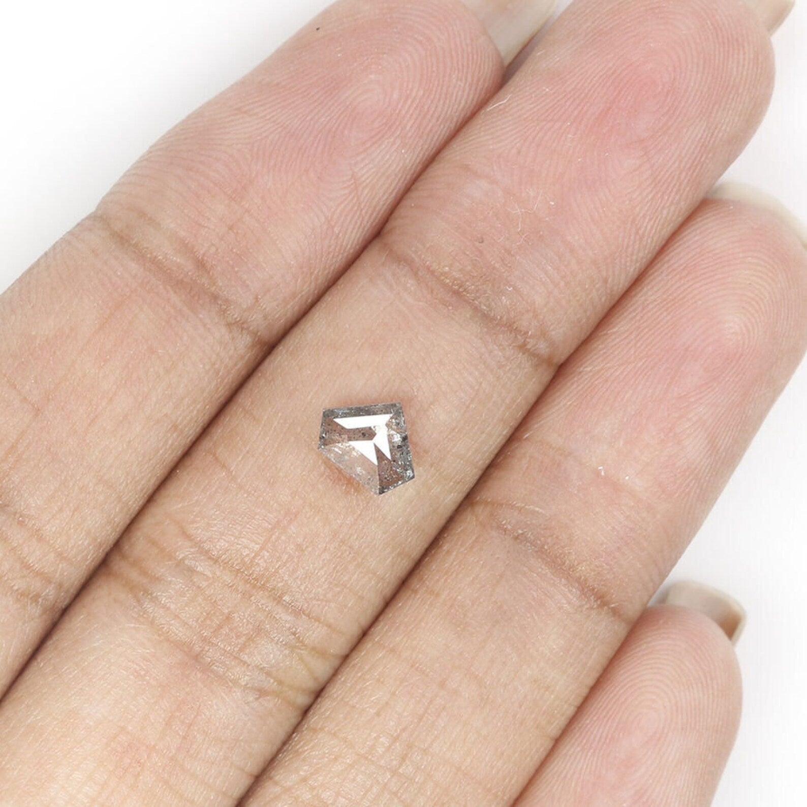 0.58 CT Natural Loose Shield Shape Diamond Salt And Pepper Shield Cut Diamond 5.10 MM Natural Diamond Shield Rose Cut Diamond QN1261