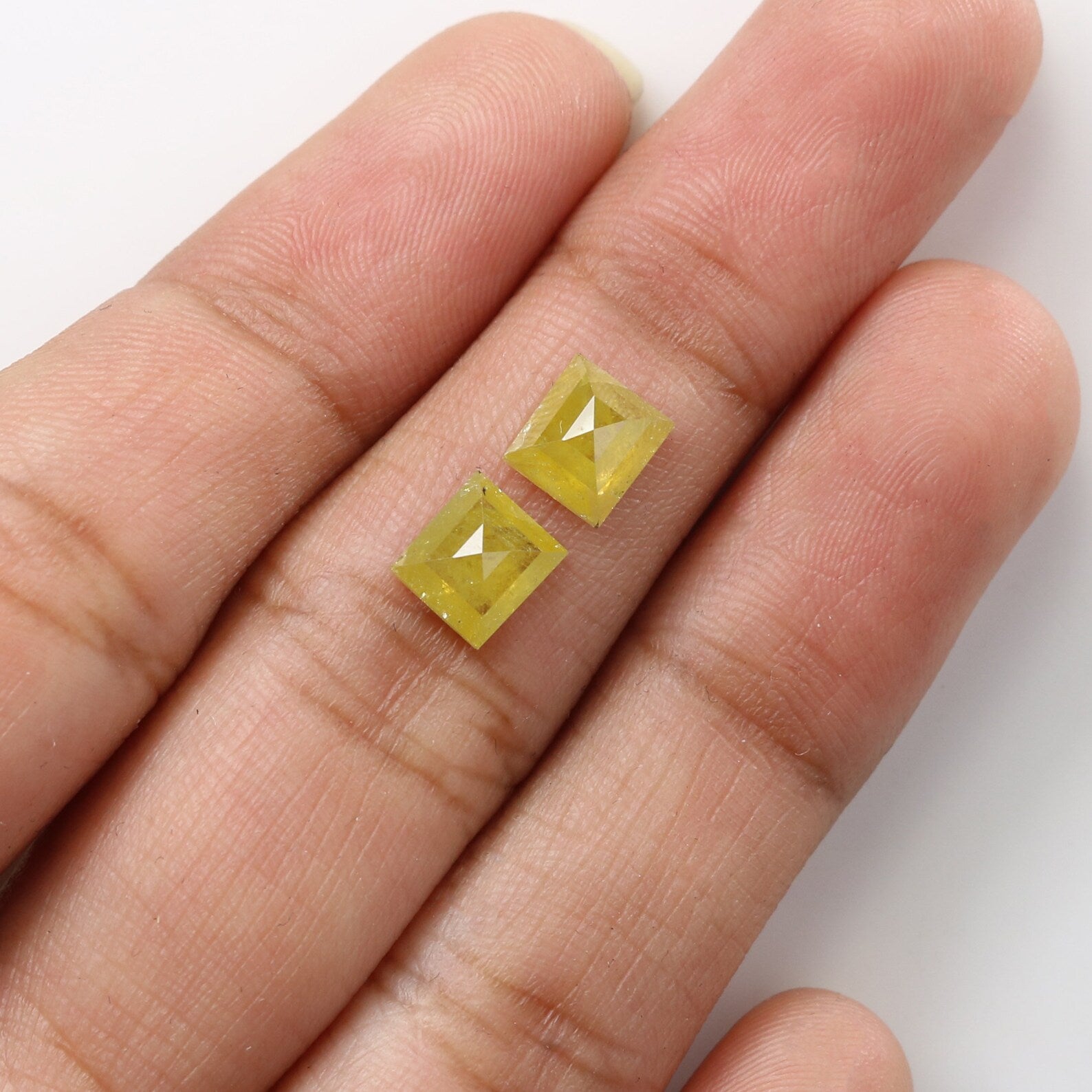 1.83 CT Natural Loose Rectangle Pair Diamond Yellow Color Rectangle Diamond 5.90 MM Natural Loose Rectangle Shape Rose Cut Diamond KDN7986